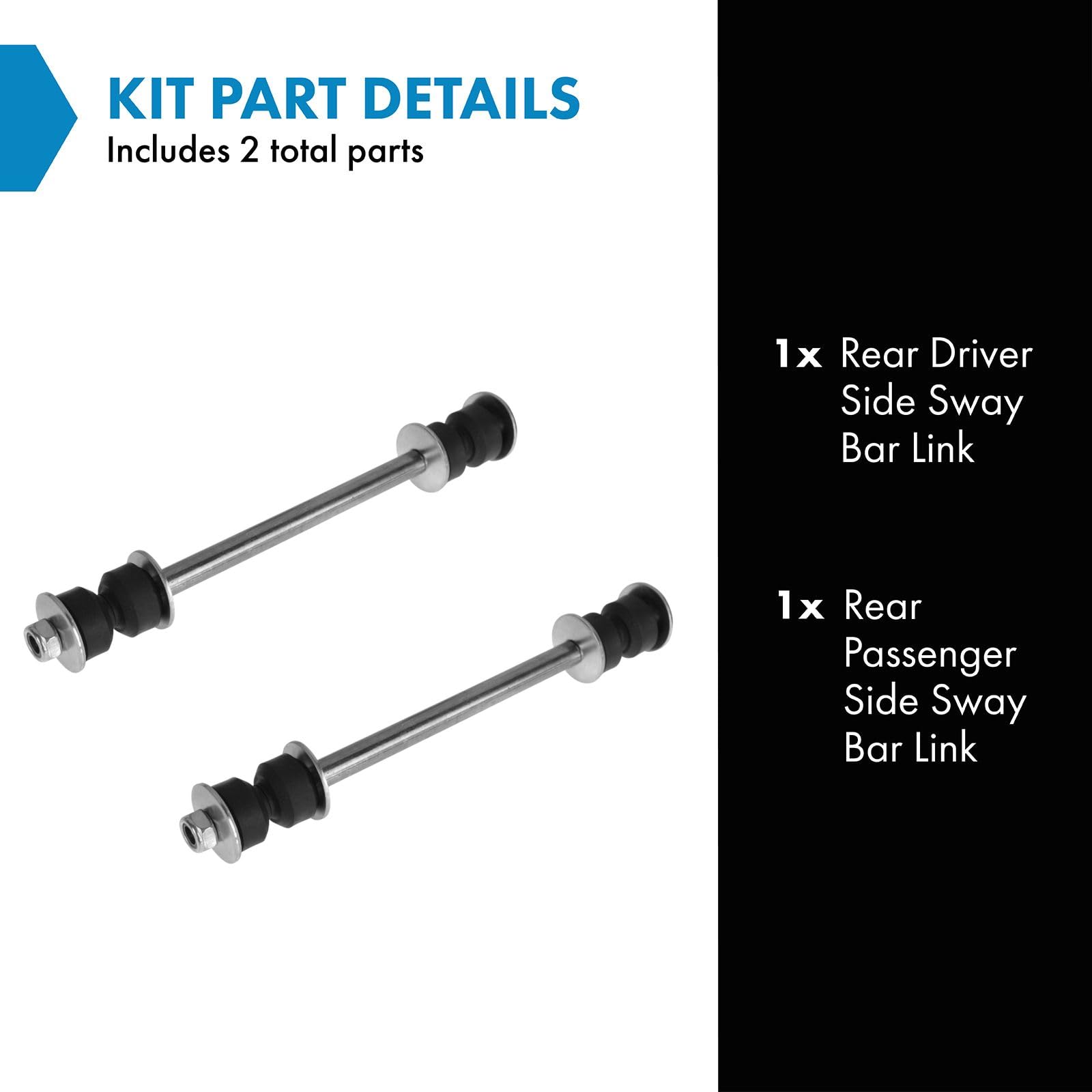 Trq Rear Sway Bar Stabilizer Link Set Compatible With 1980-1988 American Motors Eagle 1986-2007 Ford Taurus 1984-1994 Lincoln Co