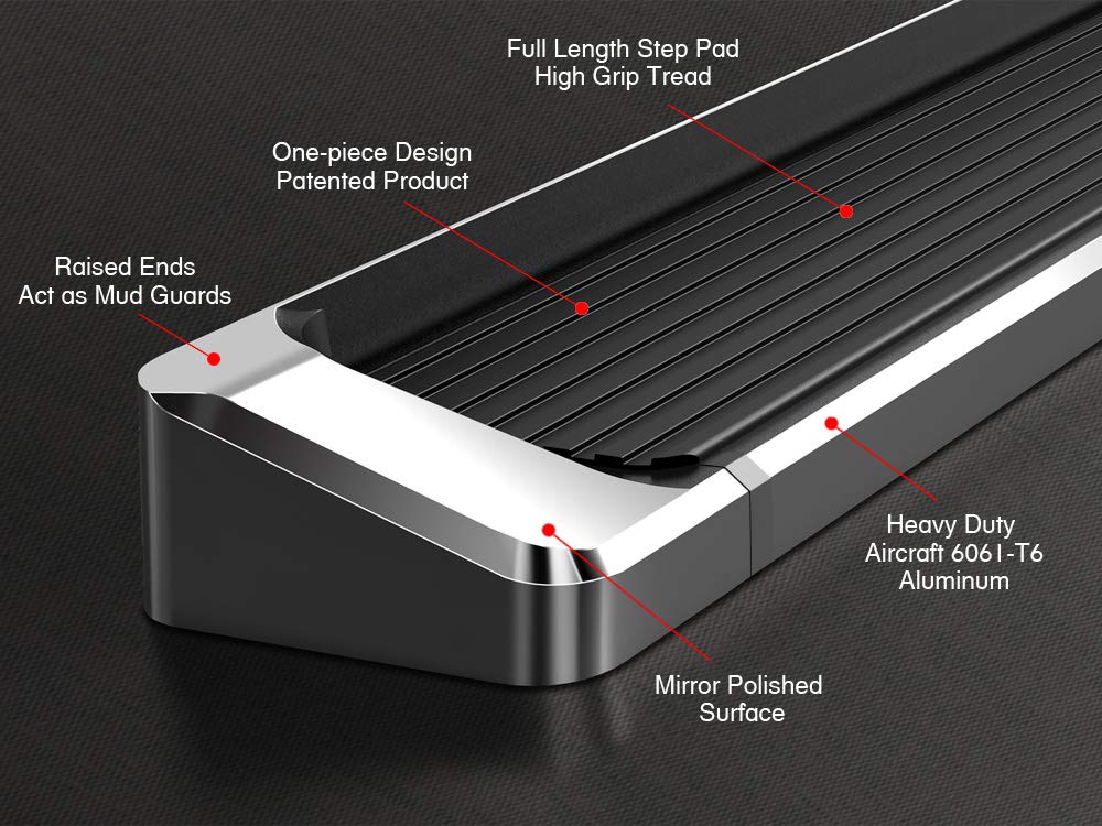 Hd Ridez Running Board 6' Silver Compatible With Dodge Grand Caravan 2011-2020 & Chrysler Town Country 2011-2016 (Nerf Bar Side Steps Side Bars)
