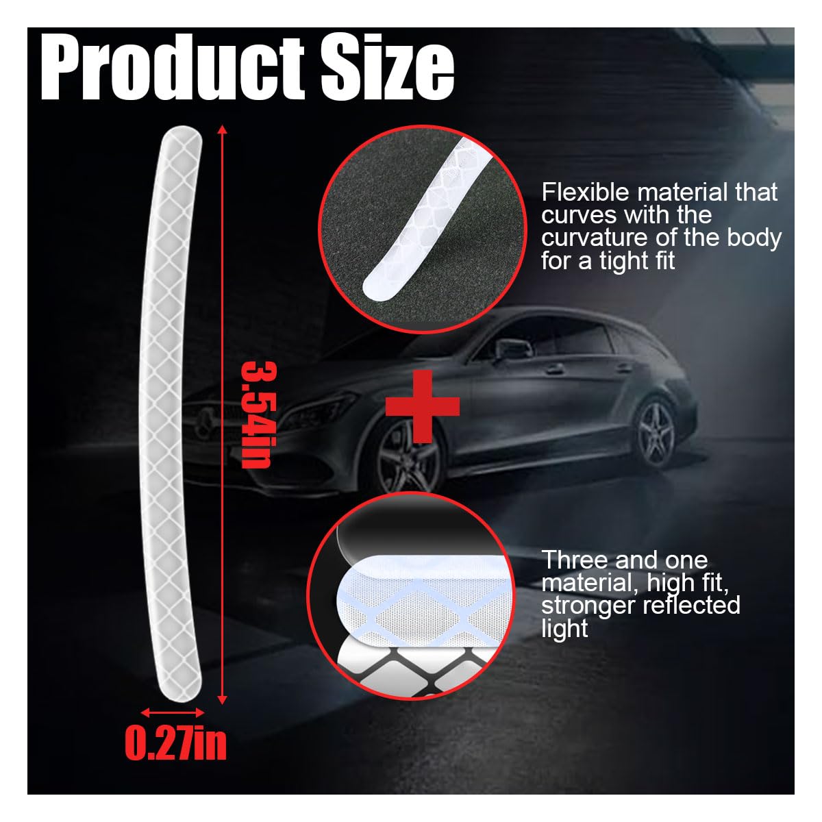 20Pcs Car Wheel Stripe Reflective Stickers - Night Safety Warning Anti-Scratch Rim Decoration For Motorcycles, Bicycles (White)