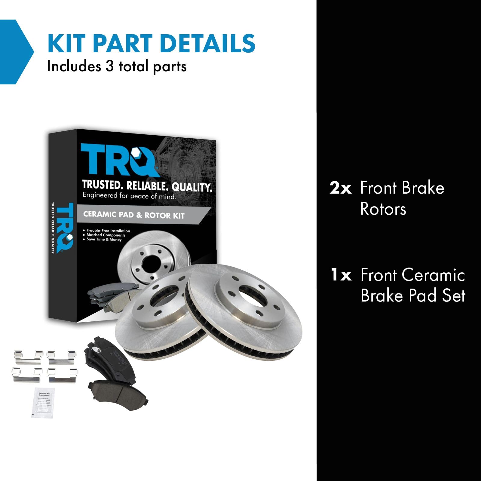 Trq Front Ceramic Brake Pad & Rotor Kit Set Compatible With Buick Chevy Olds Pontiac