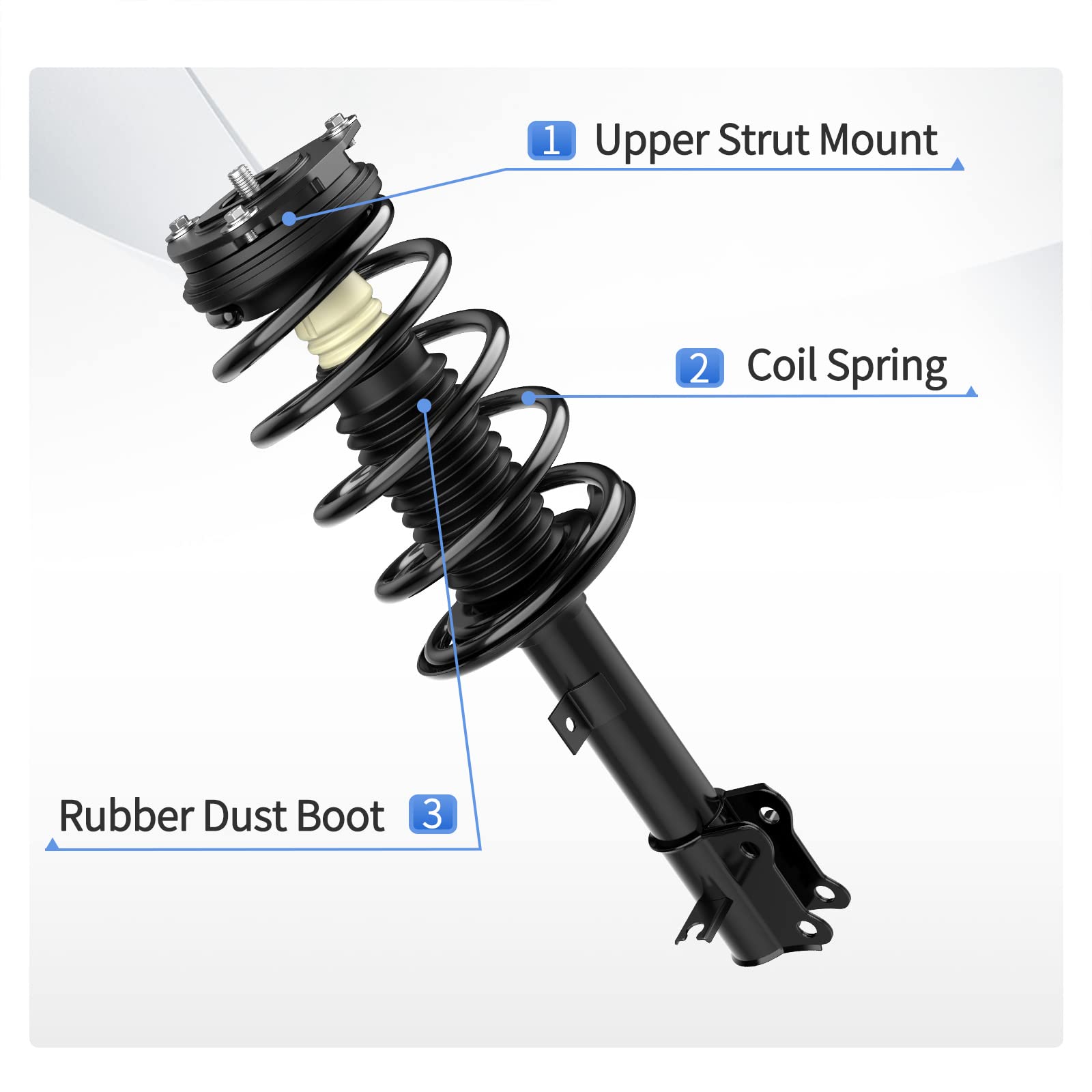 Yitamotor Front Complete Strut Rear Suspension Shocks Compatible With 2007-2012 Sentra Fwd