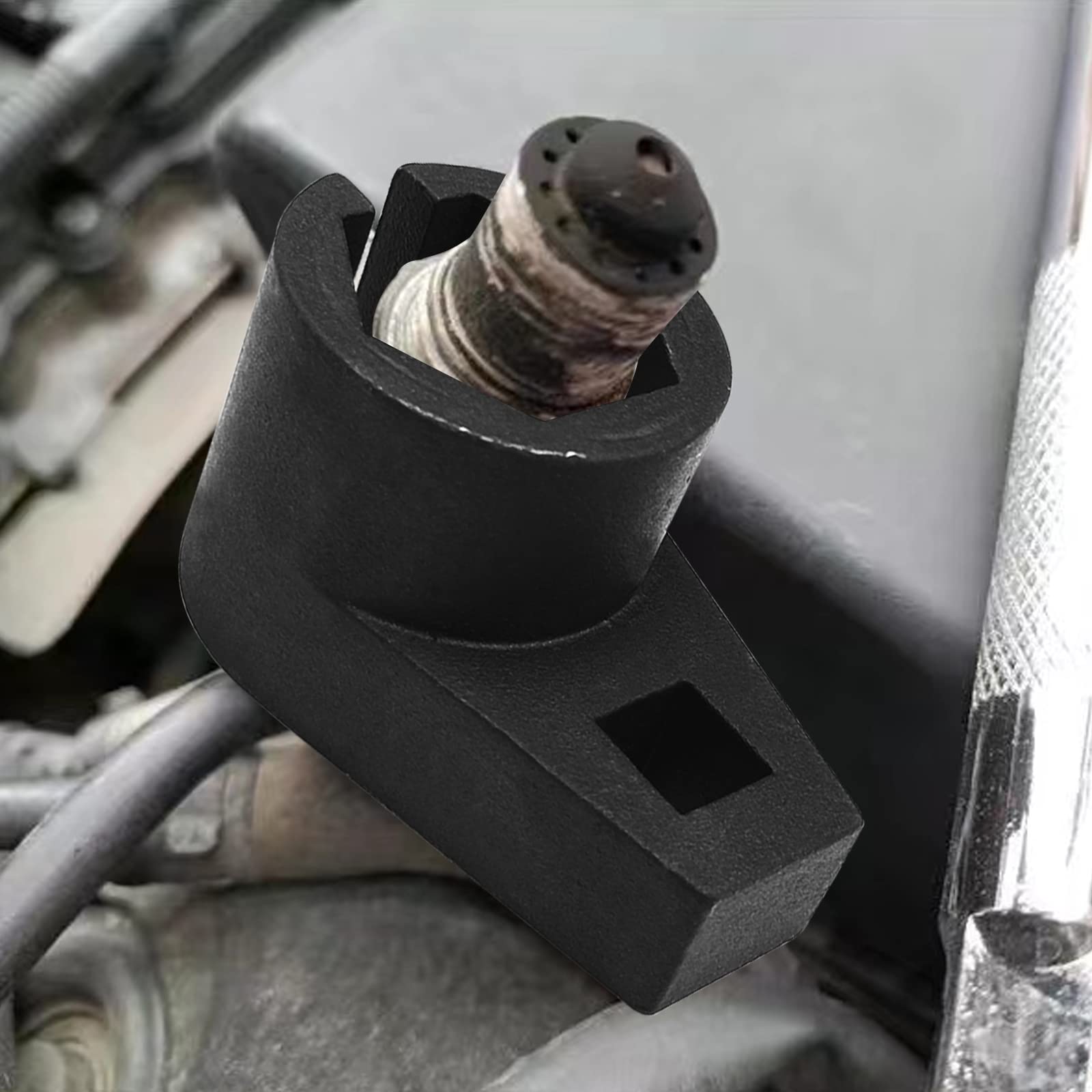 Offset Oxygen Sensor Socket, 3/8-Inch Drive, 7/8-Inch (22Mm), Wire Gate Accesses Sensor From Side, Preventing Damage To Wires, U