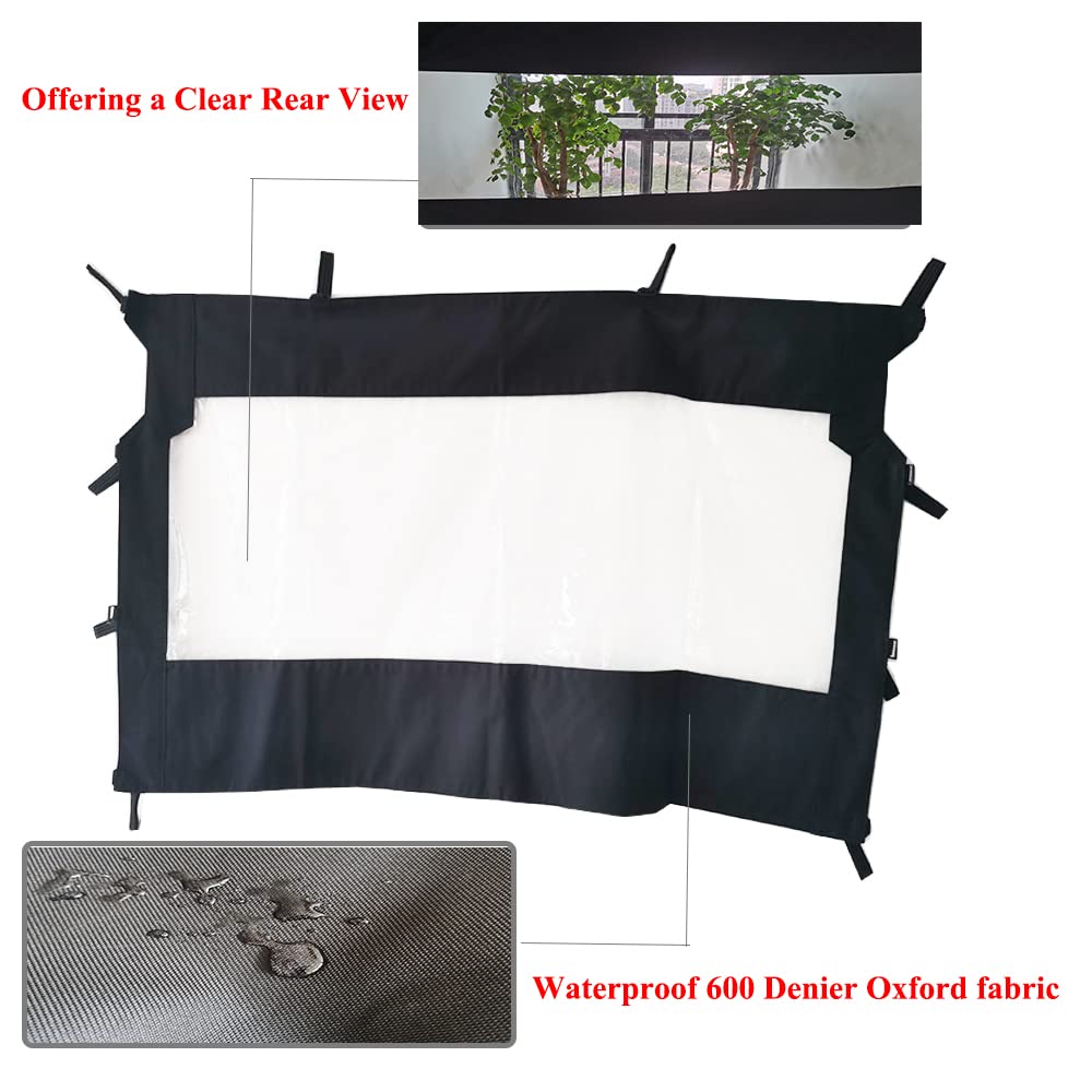 Chikia Soft Rear Windshield Back Dust Panel For Hisun UTV 500 700,Massimo 500 700,Axis 500 700,Coleman outfitter 500 700