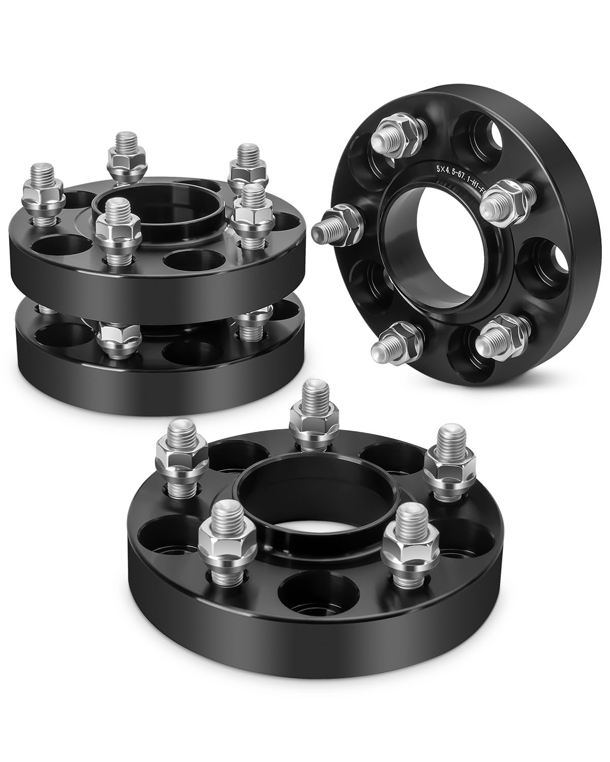 Dynofit 5X4.5 Wheel Spacers Compatibility With Hyundai Elantra, Sonat And Genesis Coupe, 5X114.3Mm 67.1 Hub Bore 1' Wheel Adapter Compatibility With Ford Fusion Escape Mazda Jeep Kia, M12X1.5 Studs
