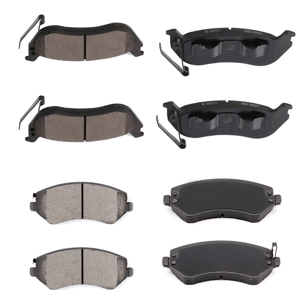 Eccpp D856-7732 D981-7863 Front Ceramic & Rear Semi Metallic Disc Brake Pad Set Fit For Jeep Liberty 2003-2007