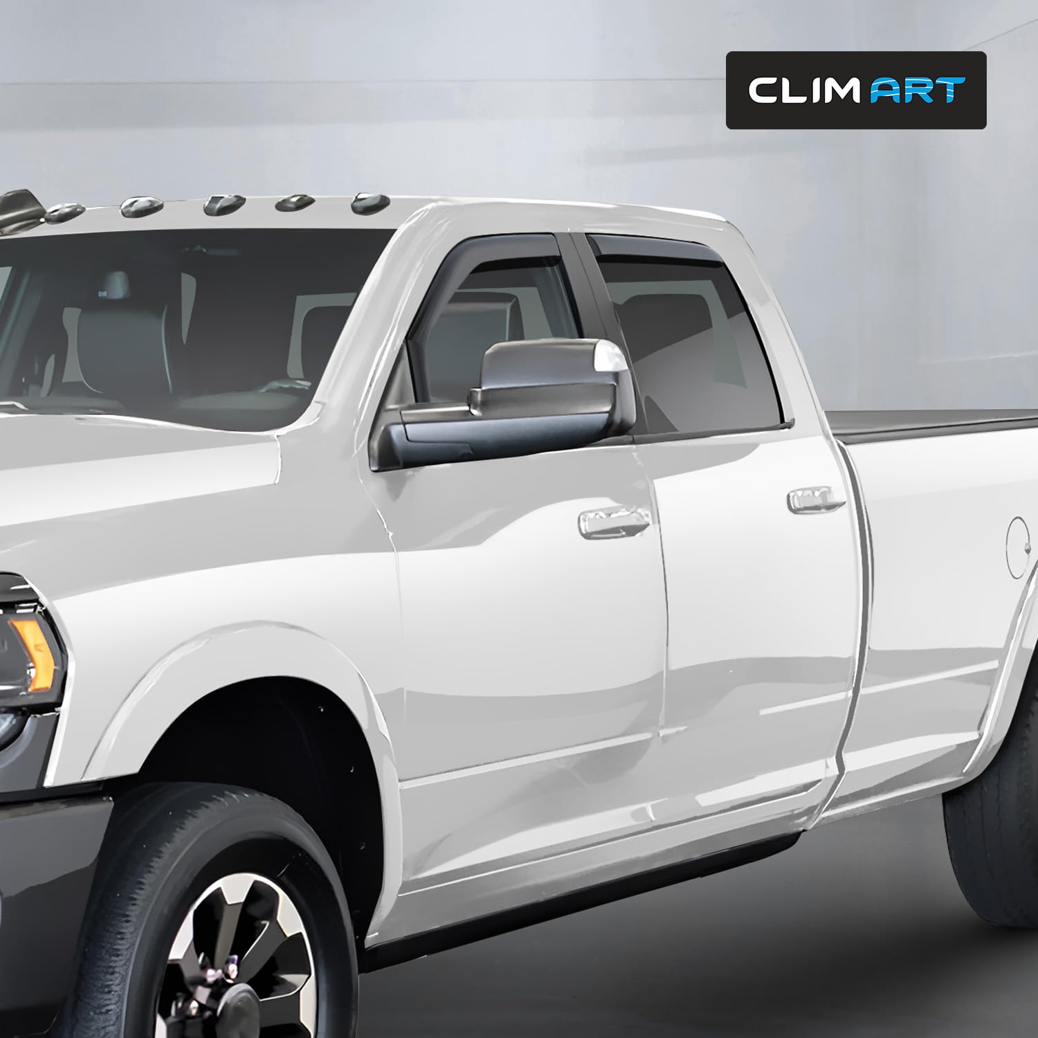 CLIM ART in-Channel Incredibly Durable Rain Guards for Dodge RAM 2500 3500 2019-2025 Crew Cab,Original Window Deflectors,Vent De