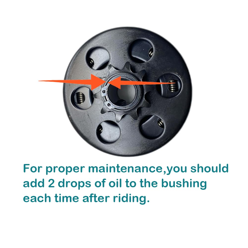 Qymoto 10 Tooth Clutch 16Mm Bore 10T Fit For Oem Size Coleman Ct200U Ct200U-Ex Axis 200 Centrifugal Mini Bike Clutch (Not Fit 3/4' Or 5/8' Bore Shaft Ct200U)