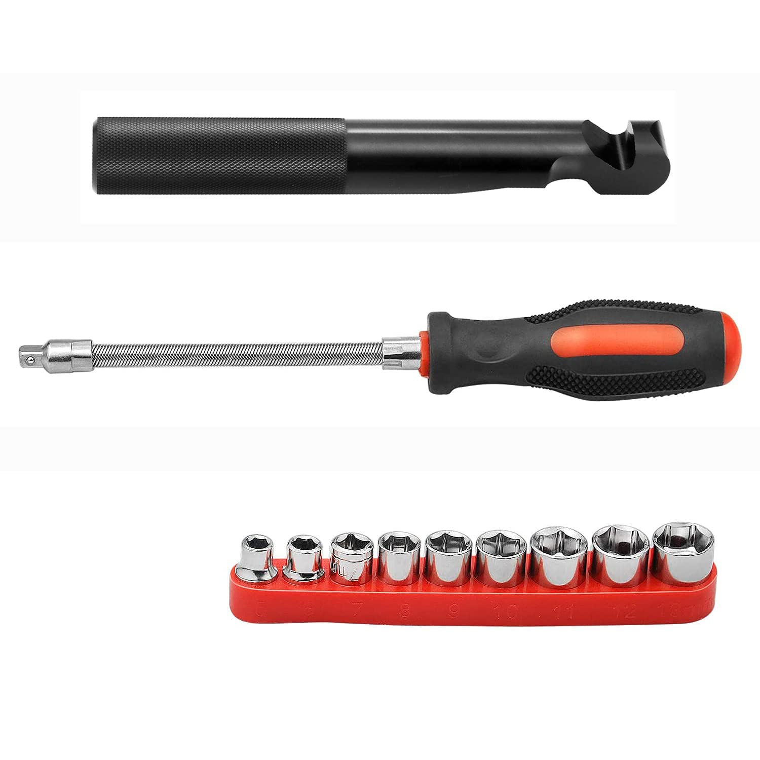 Belt Changing Tool and Clutch Cover Removal Tool For Polaris RZR S 900/ XP/RZR XP4 1000, with Flexible Driver & Reversible Socke