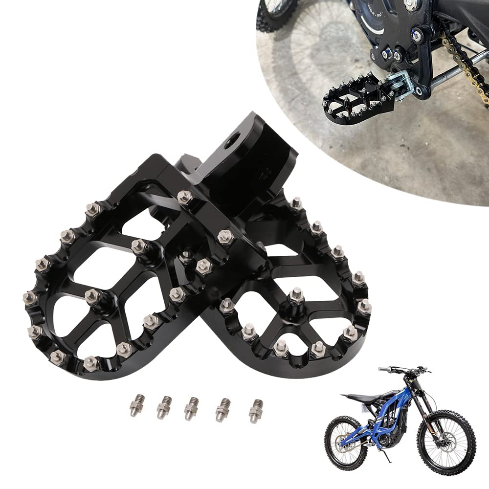JFG RACING Sur Ron Foot Pegs,Motorcycle Dirt Bike Foot Pegs 7075 CNC Pedals Rests for Light Bee/Surron/Sur Ron/CRF150F 2003-2019