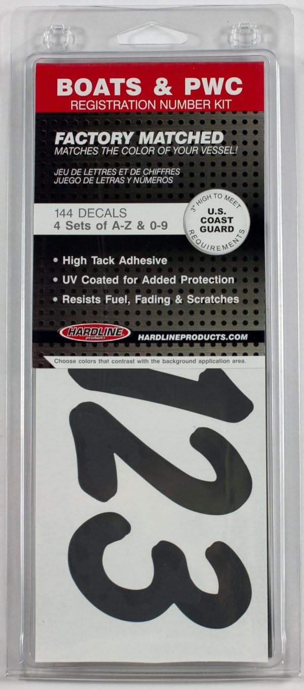 Hardline Products Series 400 Factory Matched 3-Inch Boat & PWC Registration Number Kit - GRY400EC