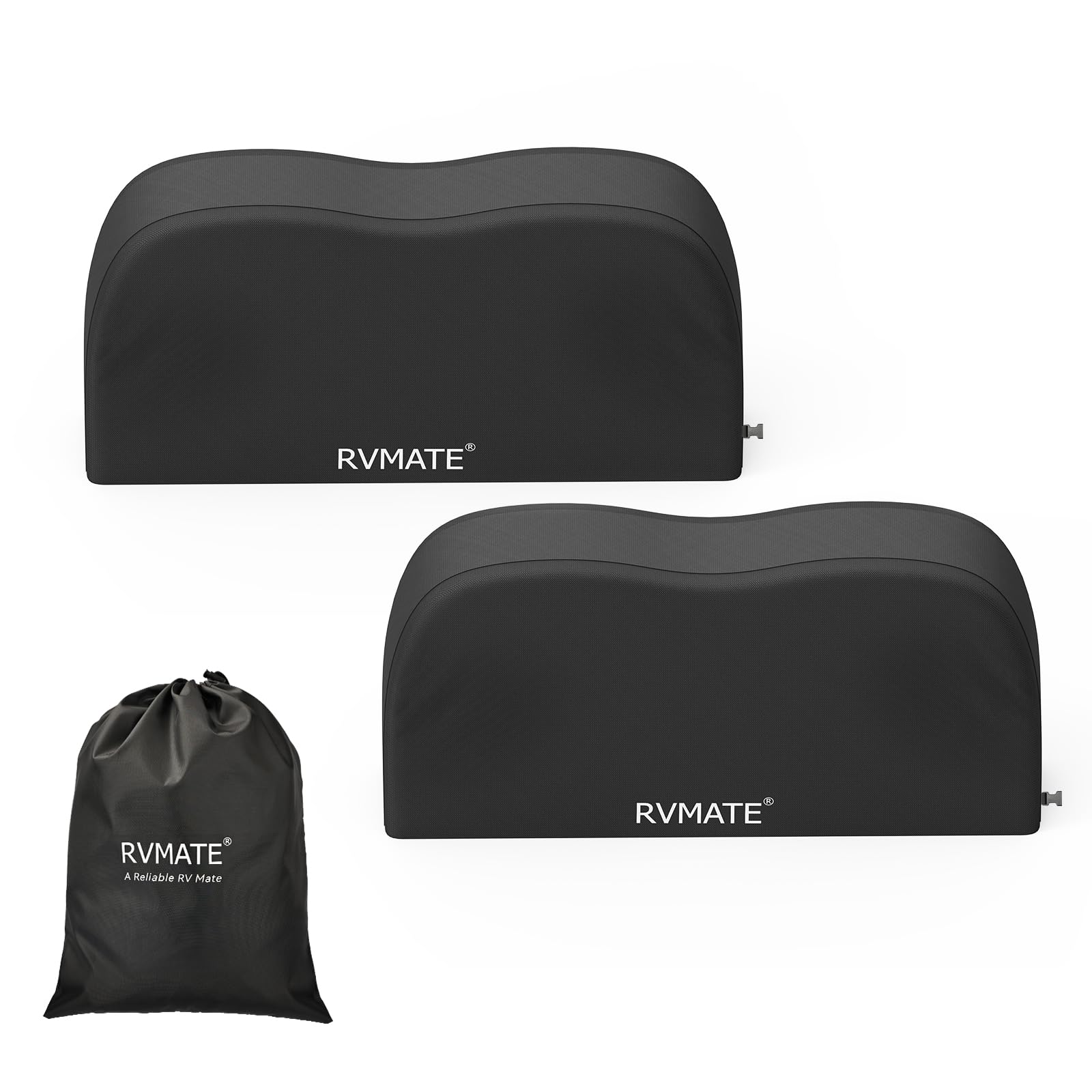 RVMATE RV Tire Covers, Dual Axle Wheel Cover (2 Pack) Fits 33''-35'' Diameter Tires, Waterproof Anti-UV 420D Oxford Black Dual T