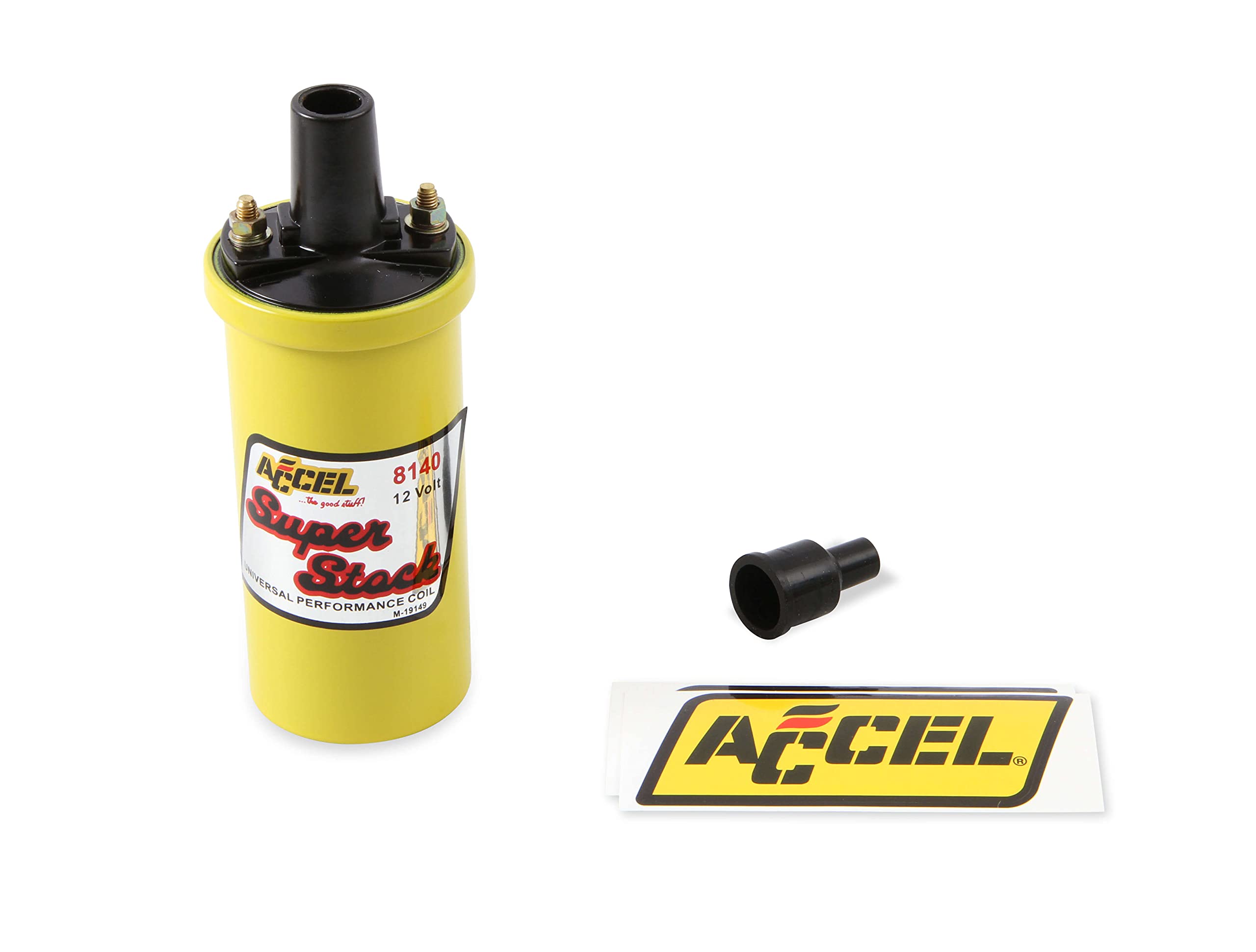 Accel 8140 Ignition Coil - Yellow - 42000V 1.4 Ohm Primary - Points - Good Up To 6500 Rpm