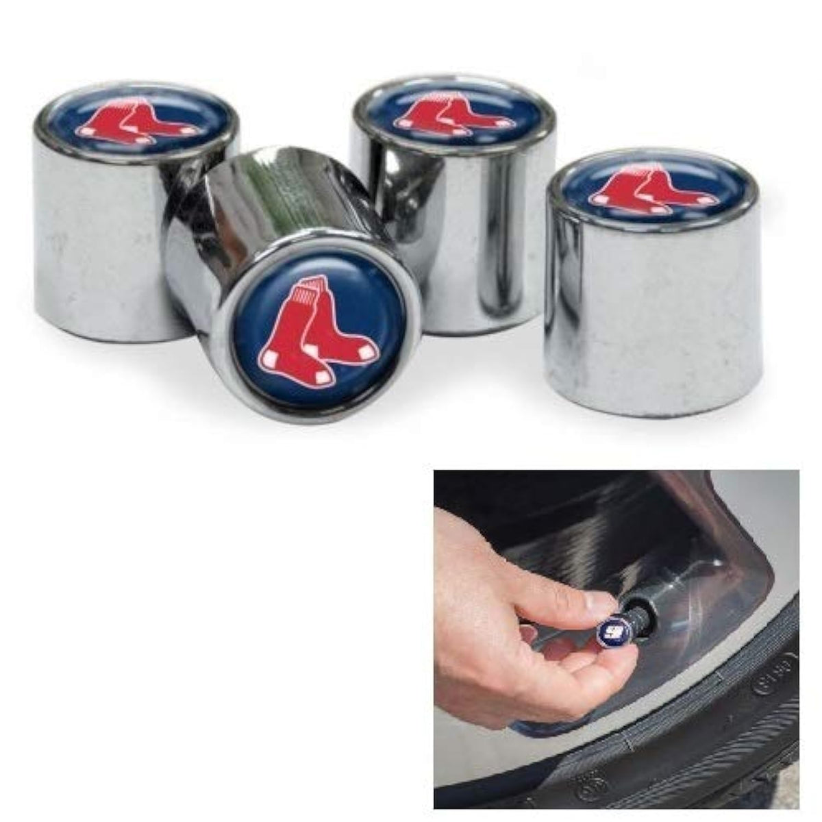 WinCraft Boston Red Sox Chrome Valve Stem Caps