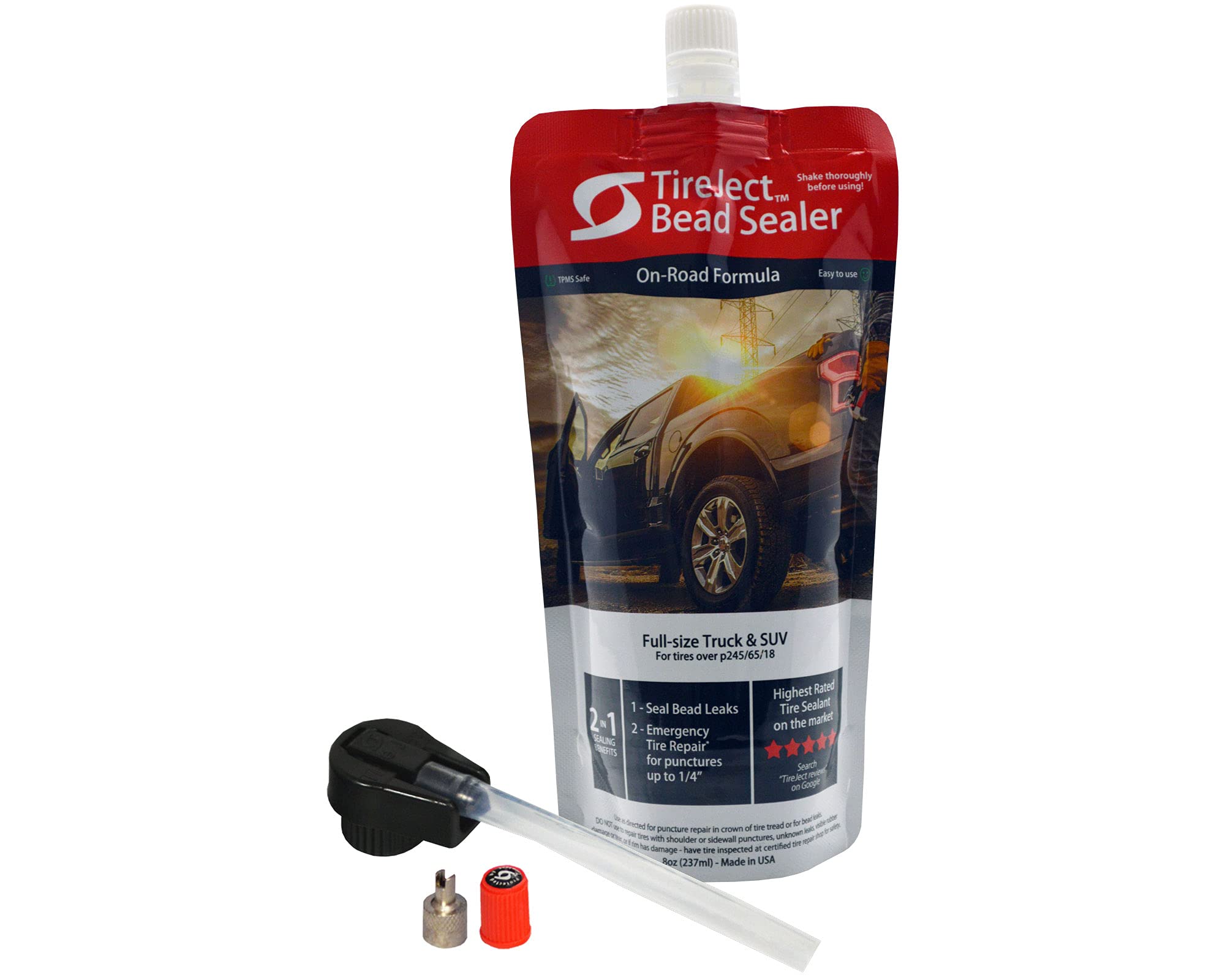 Tireject Automotive Full-Size Truck/Suv 2-In-1 Tire Sealant & Bead Sealer Kit For Tire Repair Of Leaks And Punctures