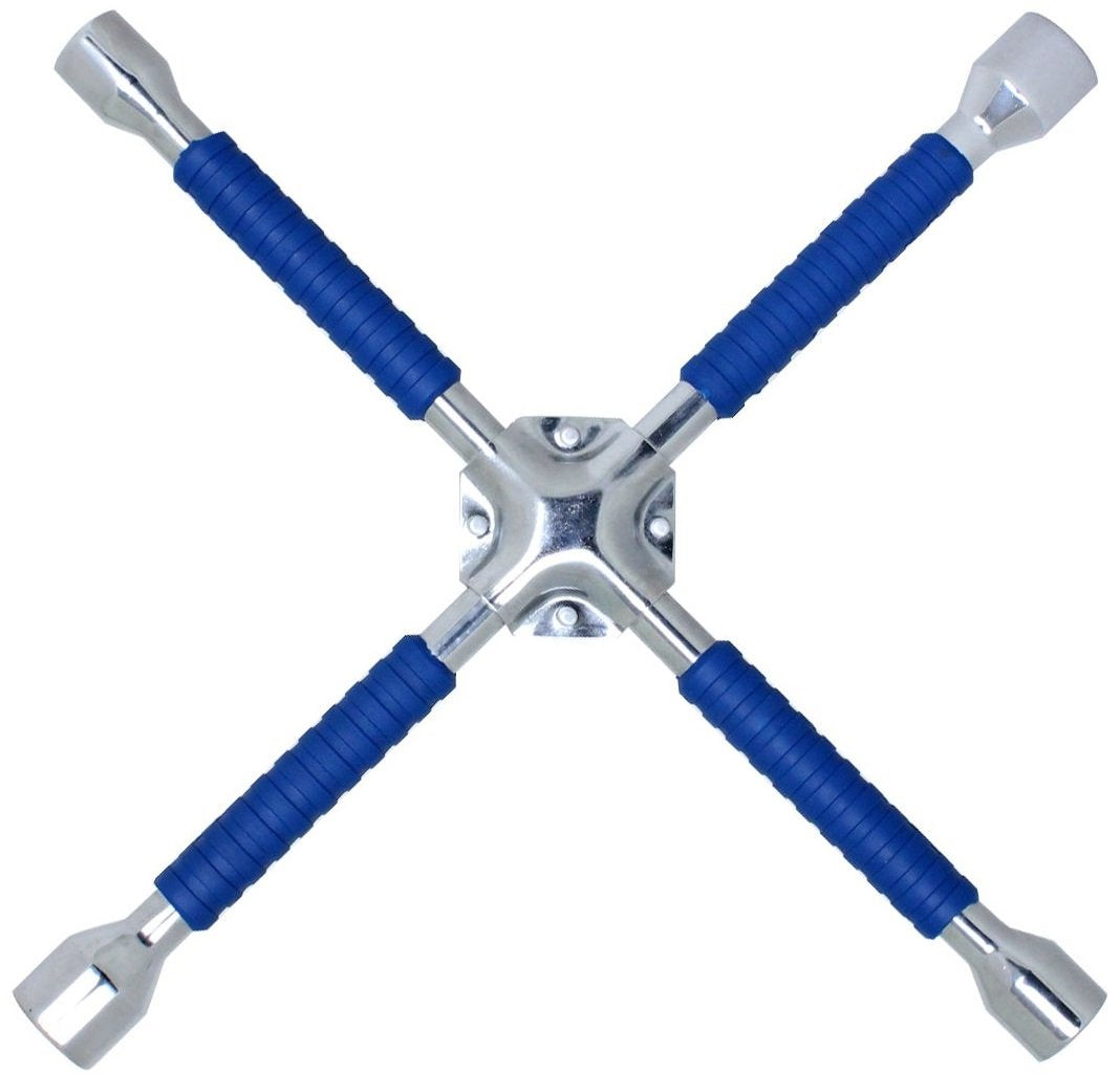 Cartman 16 Inch Universal Heavy Duty Lug Wrench Non Slip 4 Way Tire Iron Wrench