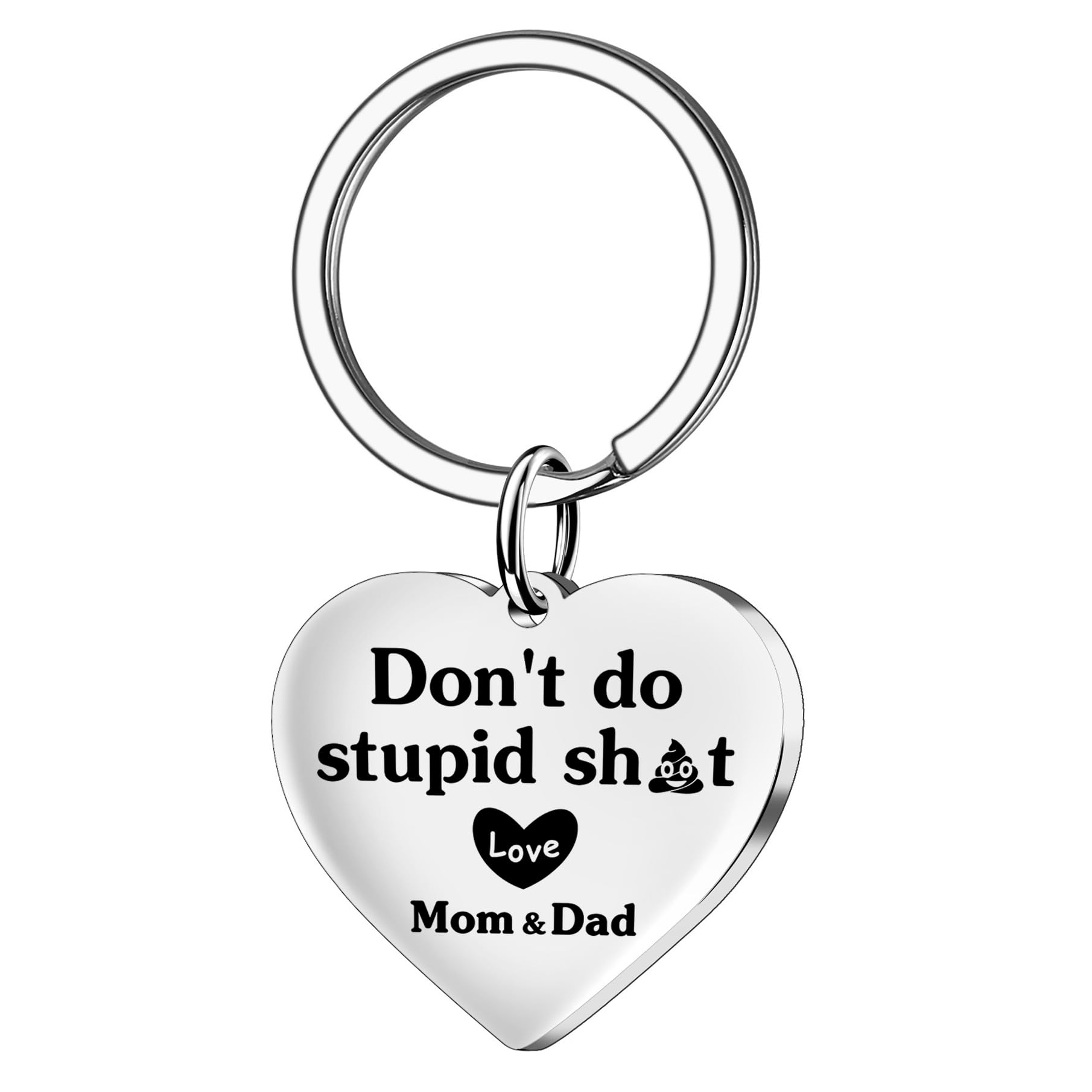 Funny Gifts For Teenage Teen Boys Girls Don'T Do Stupid Sh*T Love Mom & Dad Keychain Son Daughter Mother'S Day Father'S Day Grad
