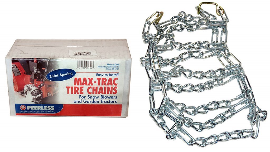 SCC 1064156 ATV Sport Trac V-Bar All-Terrain Traction Tire Chains, Zinc Plated, 2-Link Spacing, Extreme Service, 1 Pair
