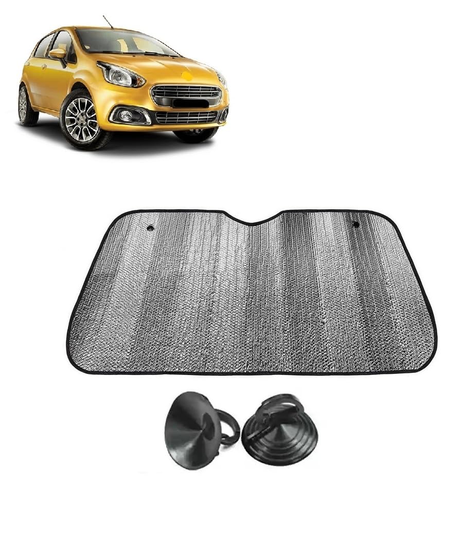 Car Windshield Sun Shade UV Rays Protector Silver Sunshade Solar Reflective suitable for Fiat Punto Evo