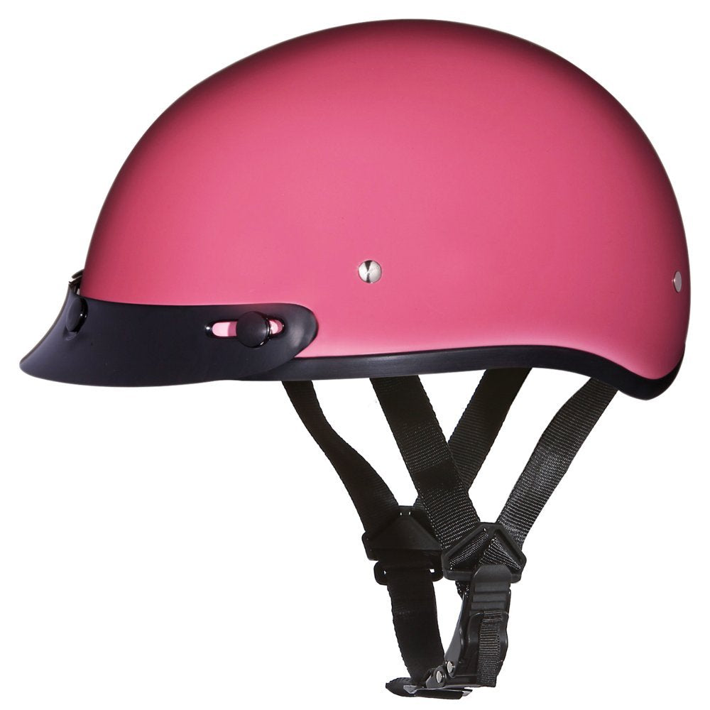 Daytona Helmets Half Skull Cap Motorcycle Helmet - Dot Approved Hi-Gloss Pink] 2Xl] Wvisor]