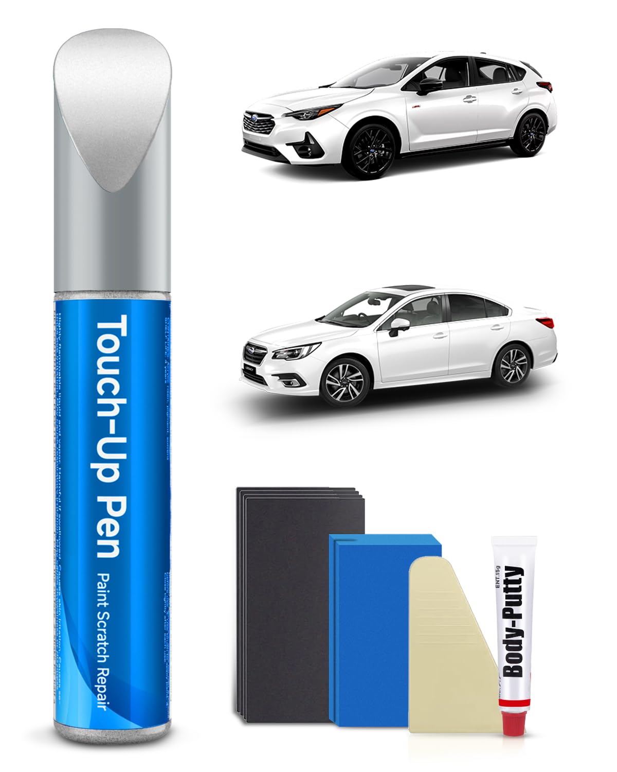 K1X Crystal White Pearl Tricoat Touch Up Paint Kit Compatible with Subaru Exact Match Car Scratch Repair Touch Up Paint Kit
