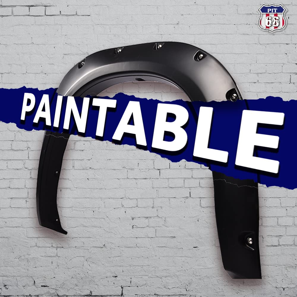 PIT66 Fender Flares, Compatible With Dodge Ram 1500 2009-2018/Compatible With Ram 1500 Classic (Excludes R/T & Rebel) 19-22 Pain