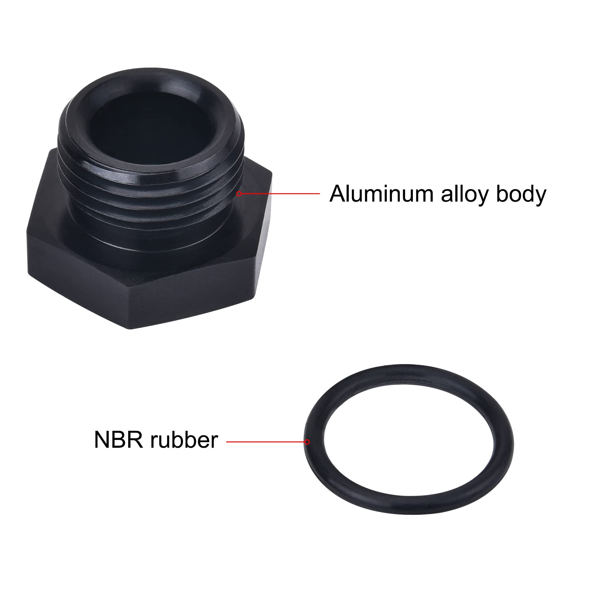 Evil Energy 10An Block Off Cap Orb Plug Fitting Adapter Male Aluminum 2Pcs