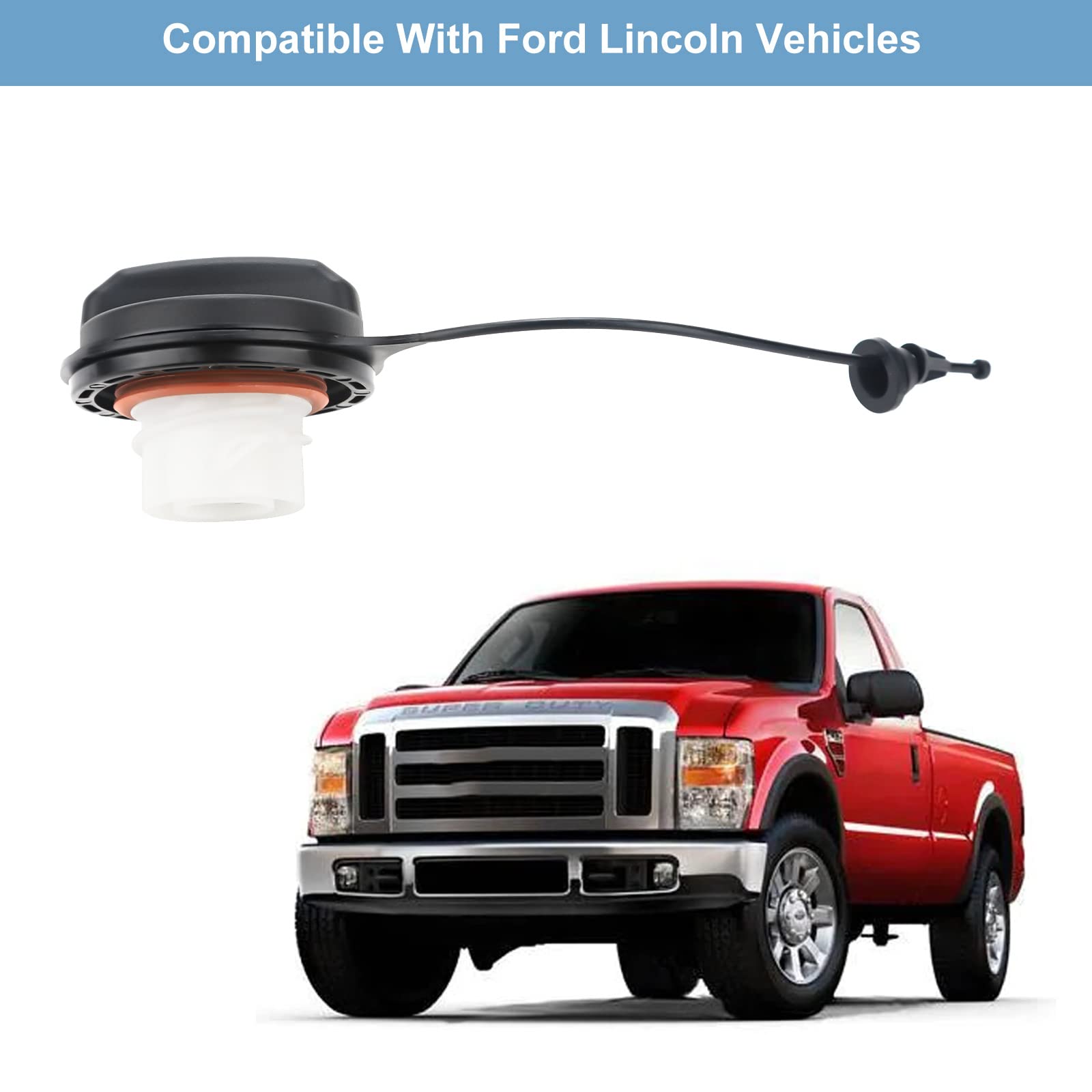 Fuel Tank Filler Cap,Gas Cap Compatible With Ford Lincoln- 2004-2009 E-150 E250,2005-2009 Expedition,2006-2009 F-150,2006-2009 F-250 F-350 F-450 F-550 Super Duty And More,Replace # Fc1061 8C3Z-9030-A
