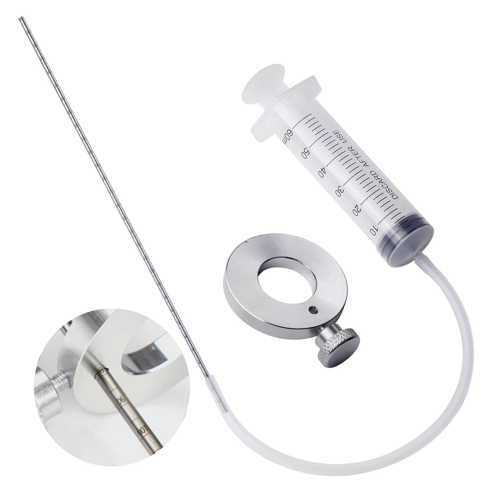 Motorcycle Fork Oil Level Tool, Fork Oil Level Gauge Fork Oil Tool Kit Fork Oil Tool Gauge Suspension Level Tuning Syringe Shock Adjuster With Adjustable Ring