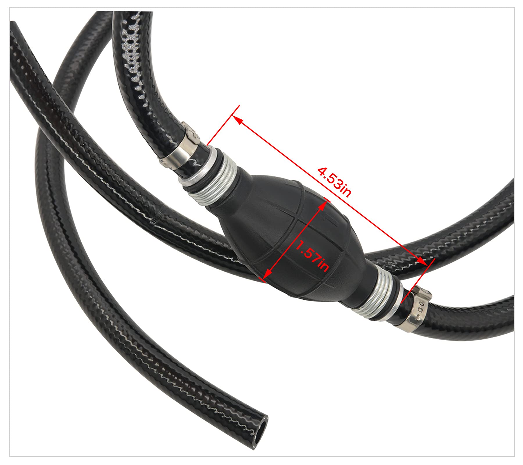 Rain King Fuel Line Assembly, Outboard Motor Inner Diameter 3/8inch Outer 5/8inch Dia Hose Marine Boat RVs Assembly with Primer