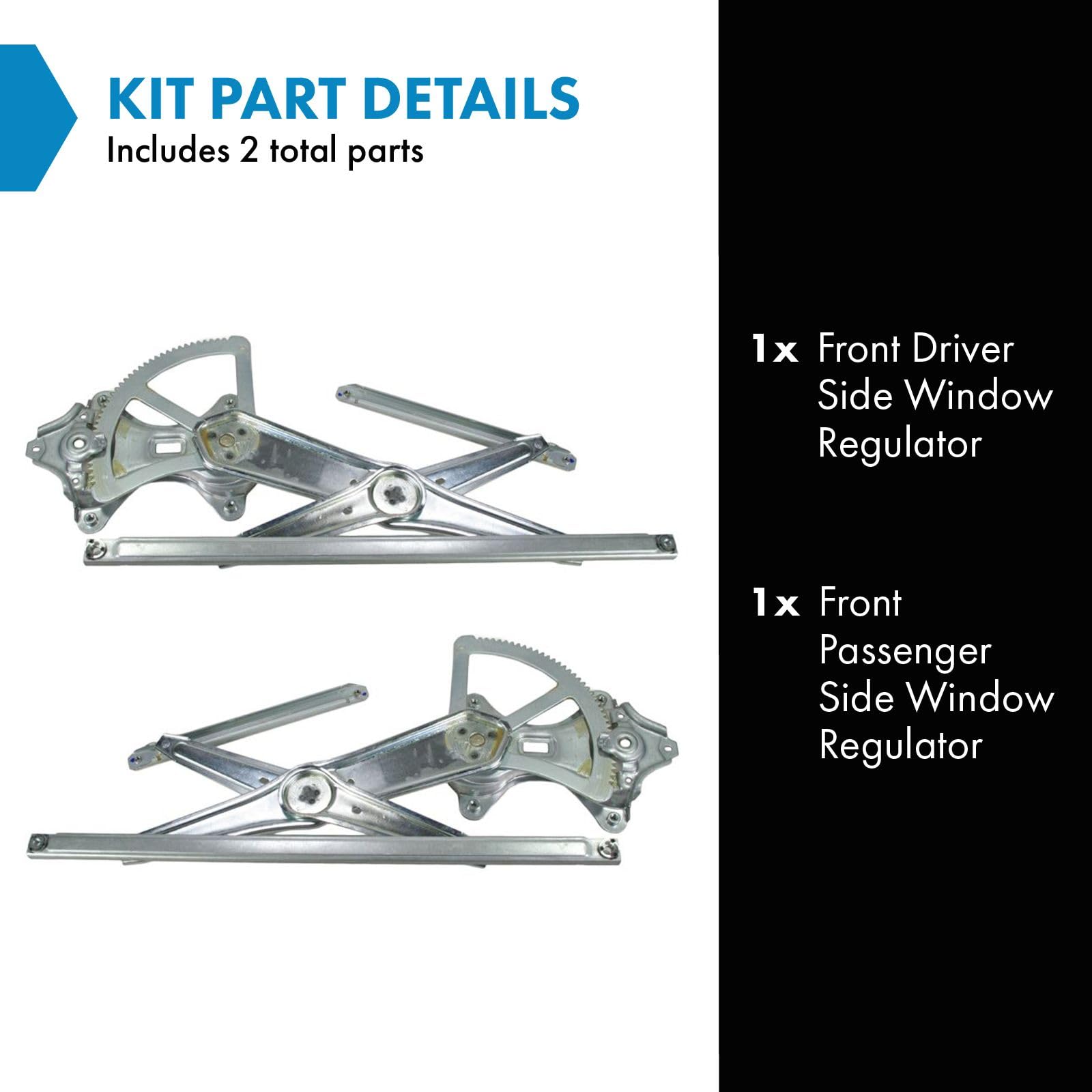 Trq Front Power Window Regulator Set Compatible With 2003-2008 Toyota Corolla