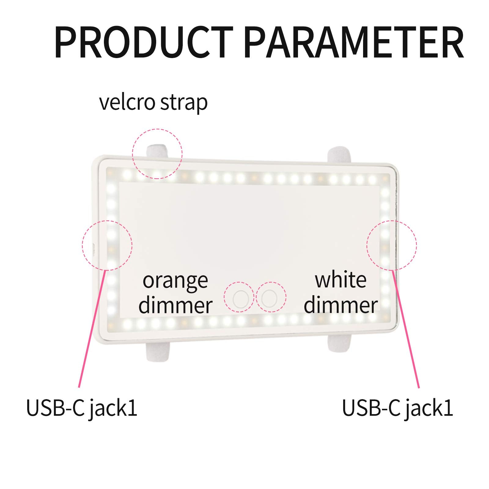 Car Sun Visor Vanity Mirror With 60 Leds & 3 Light Modes - Rechargeable Dimmable Touch Screen, Universal Fit For Car Truck Suv, Lighted Makeup Mirror Accessories For Women Girls (White)