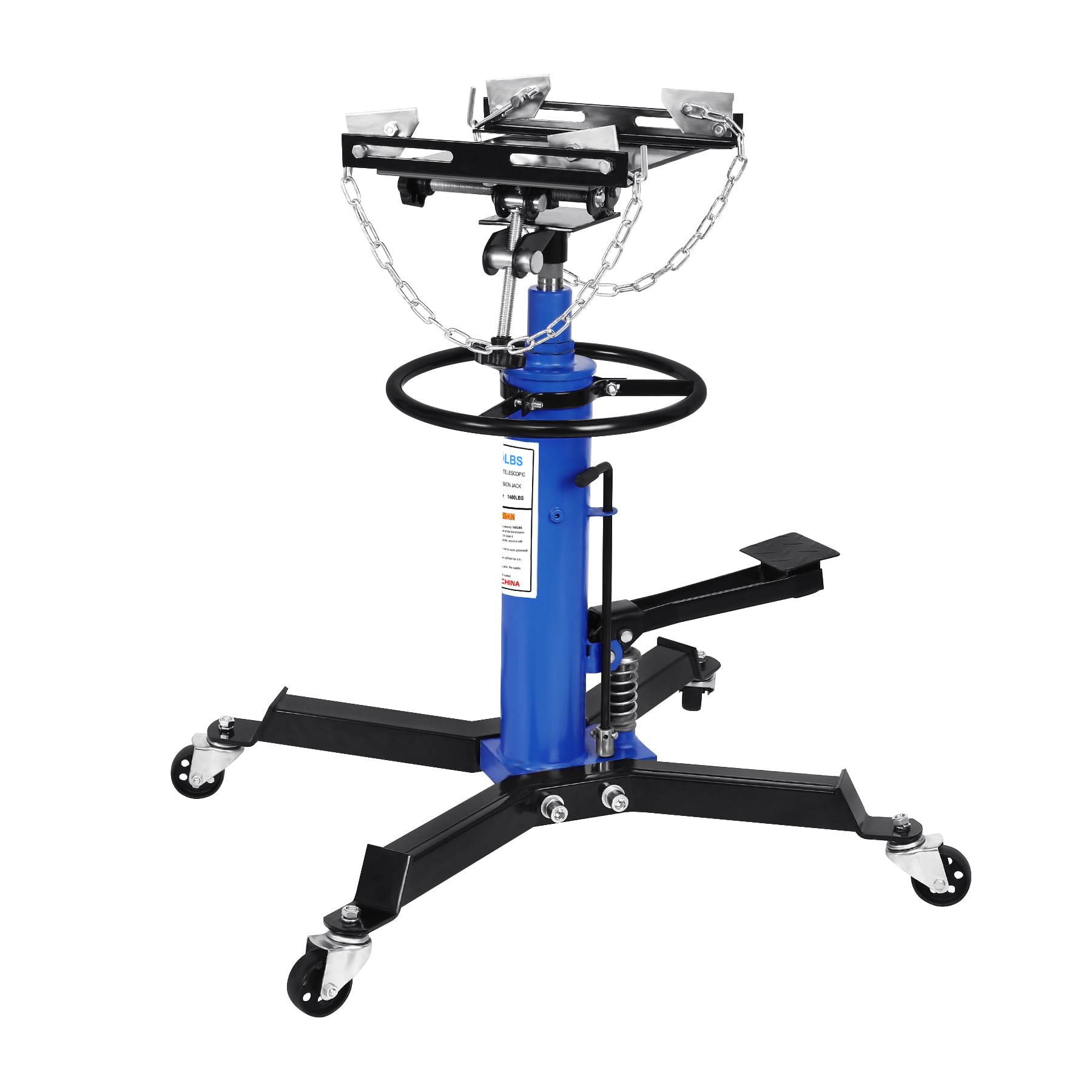 H-YEEU Transmission Jack 1400 lbs/ 0.63 Ton Capacity Hydraulic Telescopic Transmission Jack 34 - 68 Adjustable Height Telescopin