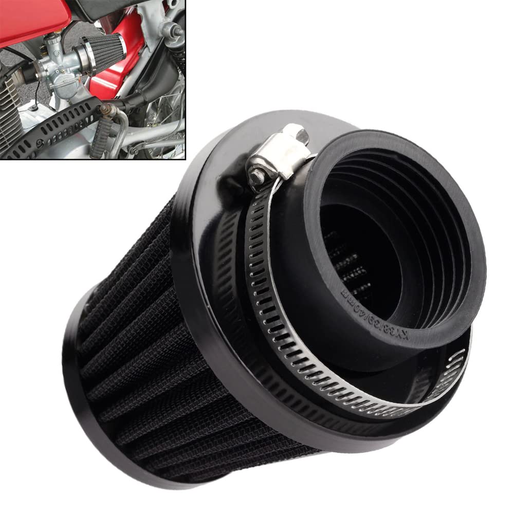 Mtsooning Motorcycle Air Filter Pod, 39Mm Washable Universal Clamp-On Breathers, Cone Intake Filter Replacement For Atv Dirt Pit