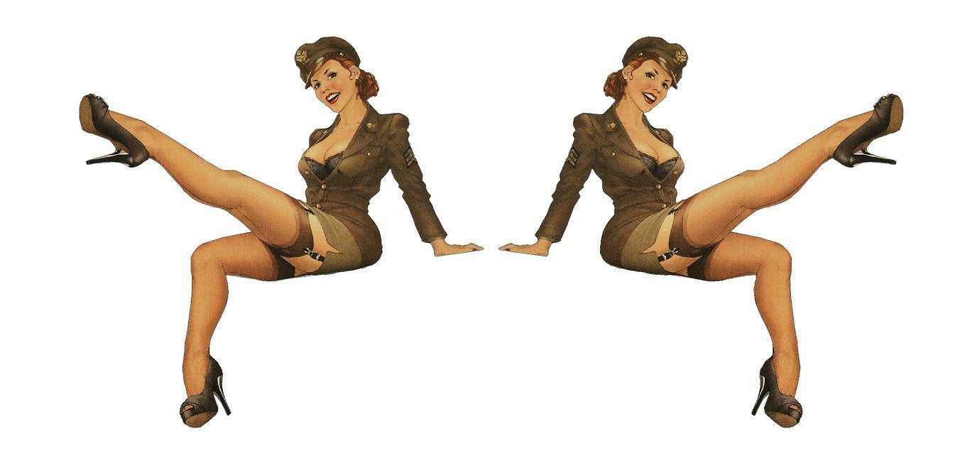 Customdecals Us Premium Rc Plane Stickers Set Of 2 (Rc14) - Pin Up Girl Rc Airplane Sticker Decal - Waterproof, Fade-Resistant, 