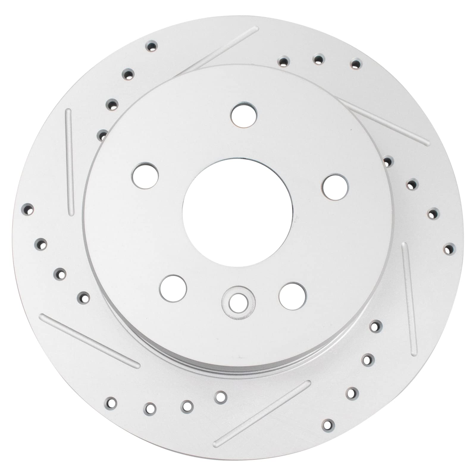 Trq Rear Performance Brake Rotors Set Solid Premium G-Coated Cross Drilled & Slotted Compatible With 2000-2004 Toyota Avalon
