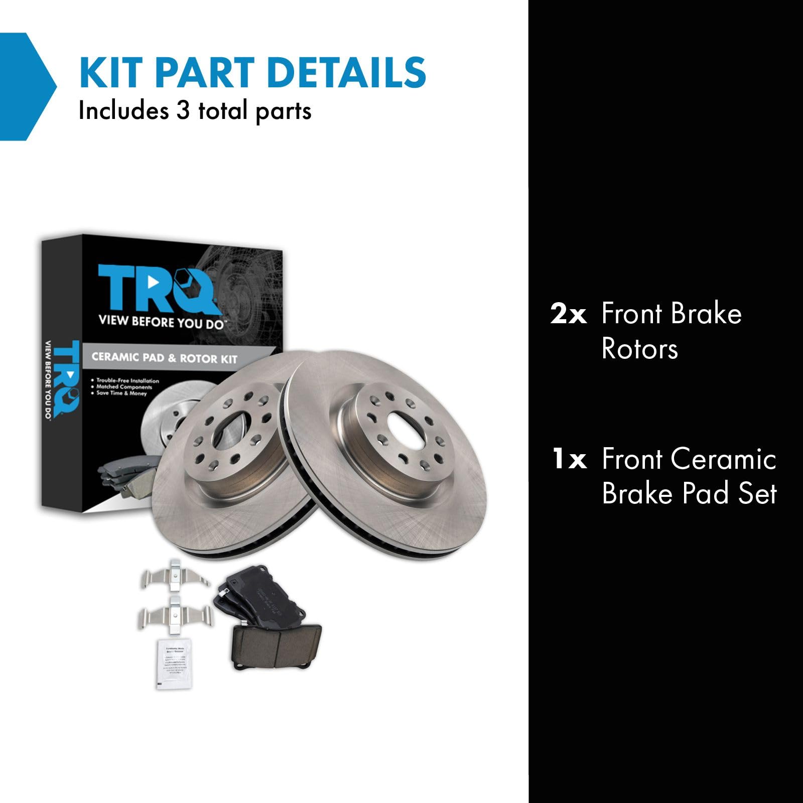 Trq Front Brake Pad & Rotor Kit Brake Pads Brake Rotor Ceramic Compatible With 2016-2018 Cadillac Ct6 2014-2018 Cts