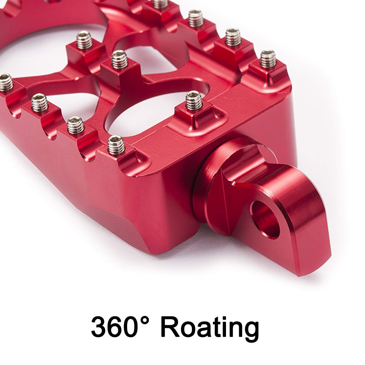 Hopider Cnc Wide Foot Pegs 360° Roating Mx Chopper Bobber Style For Harley Dyna Sportster Fatboy Iron 883,Red