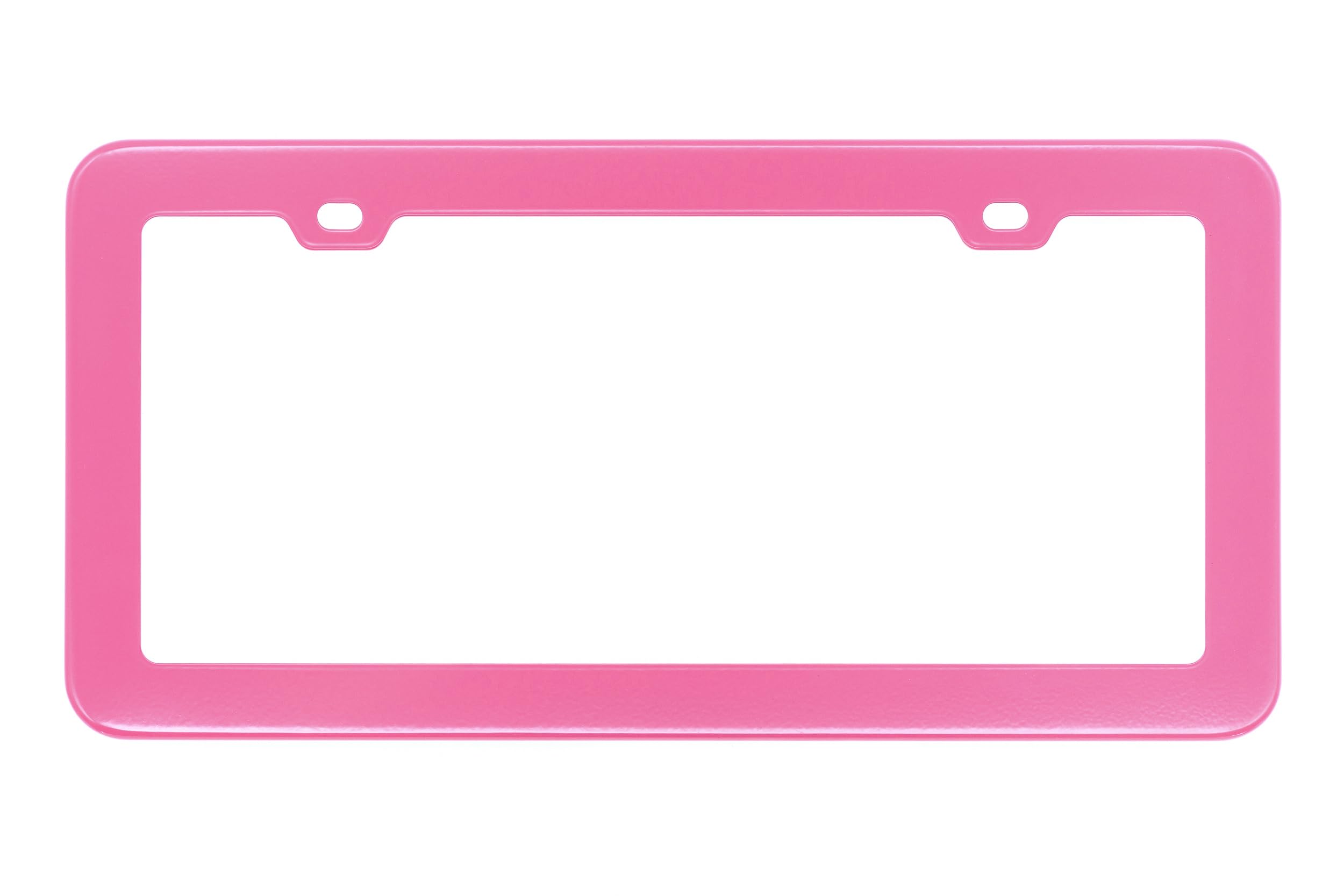 2PCs Creathome Stainless Steel License Plate Frames with Barbie Pink Color
