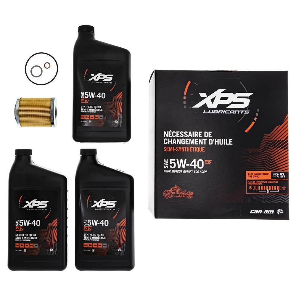 Can-Am New Oem 4T 5W-40 Full Synthetic Oil Change Kit, Rotax, 9779298, 9779490