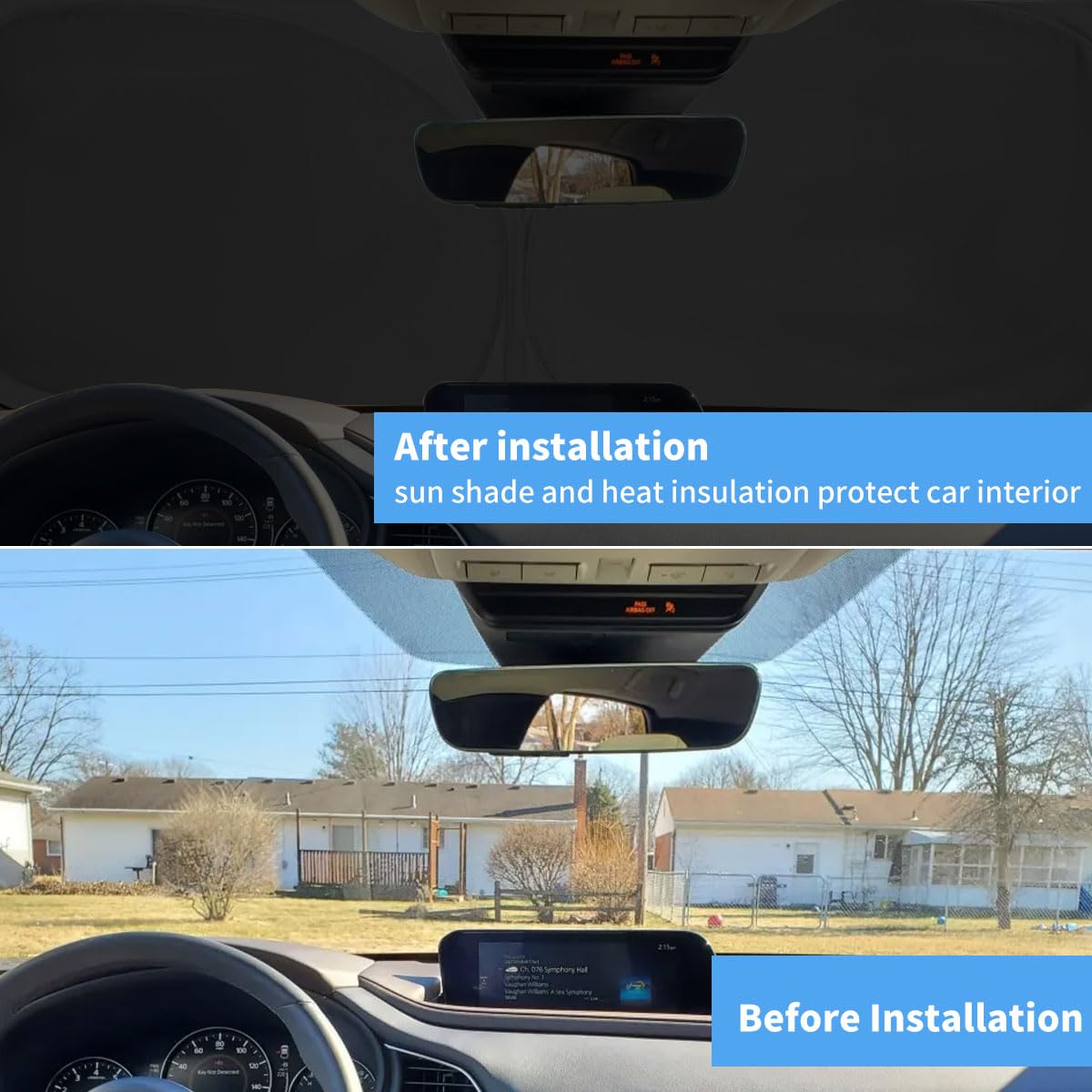 Hohuigo Windshield Sun Shade For 2025-2019 Mazda Cx-30 Custom Fit Window Sunshade Fit Cx30 Windshield Cover Accessories, Front W