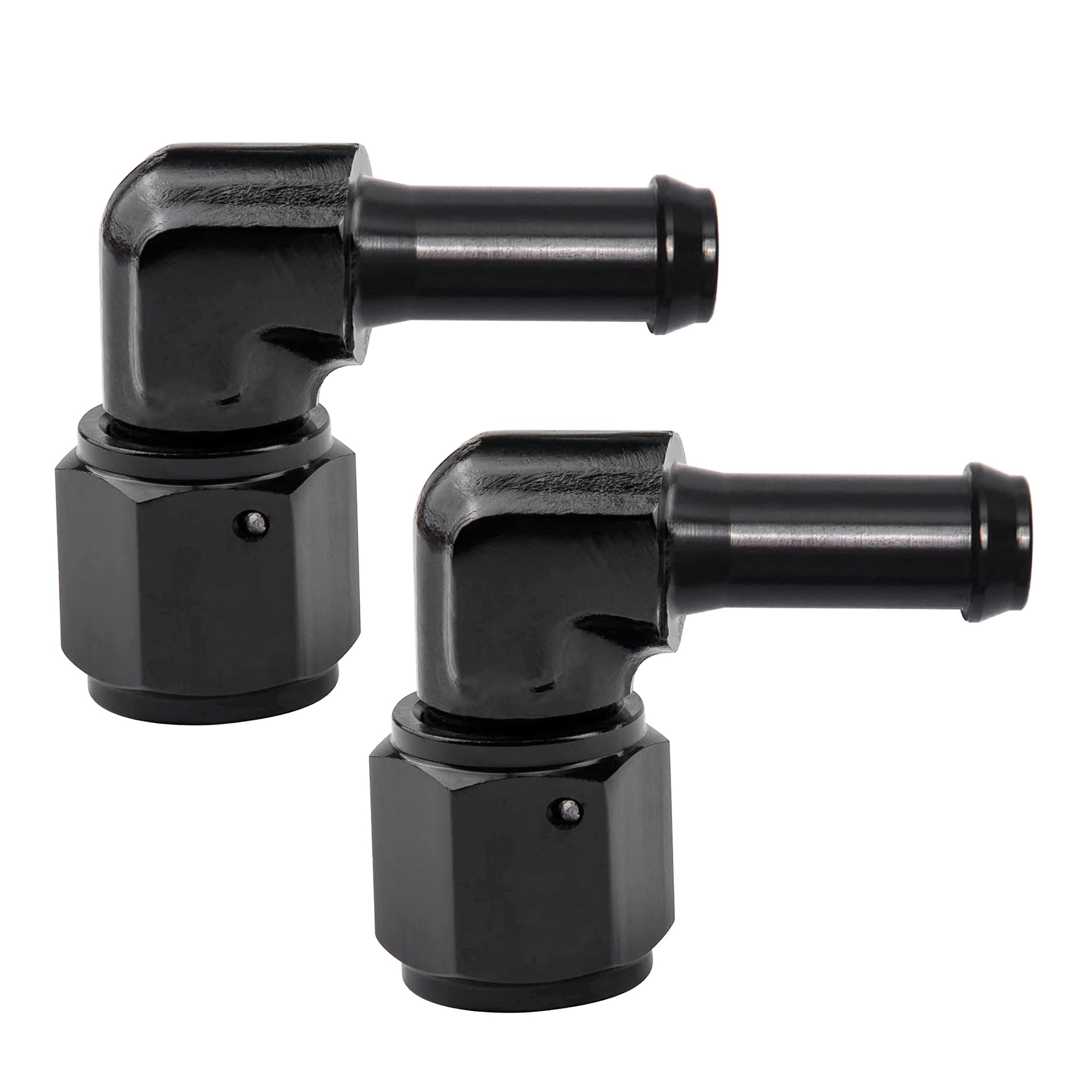 EVIL ENERGY 6AN Female to 5/16'' Barb Hose Fitting 90 Degree Swivel 2PCS