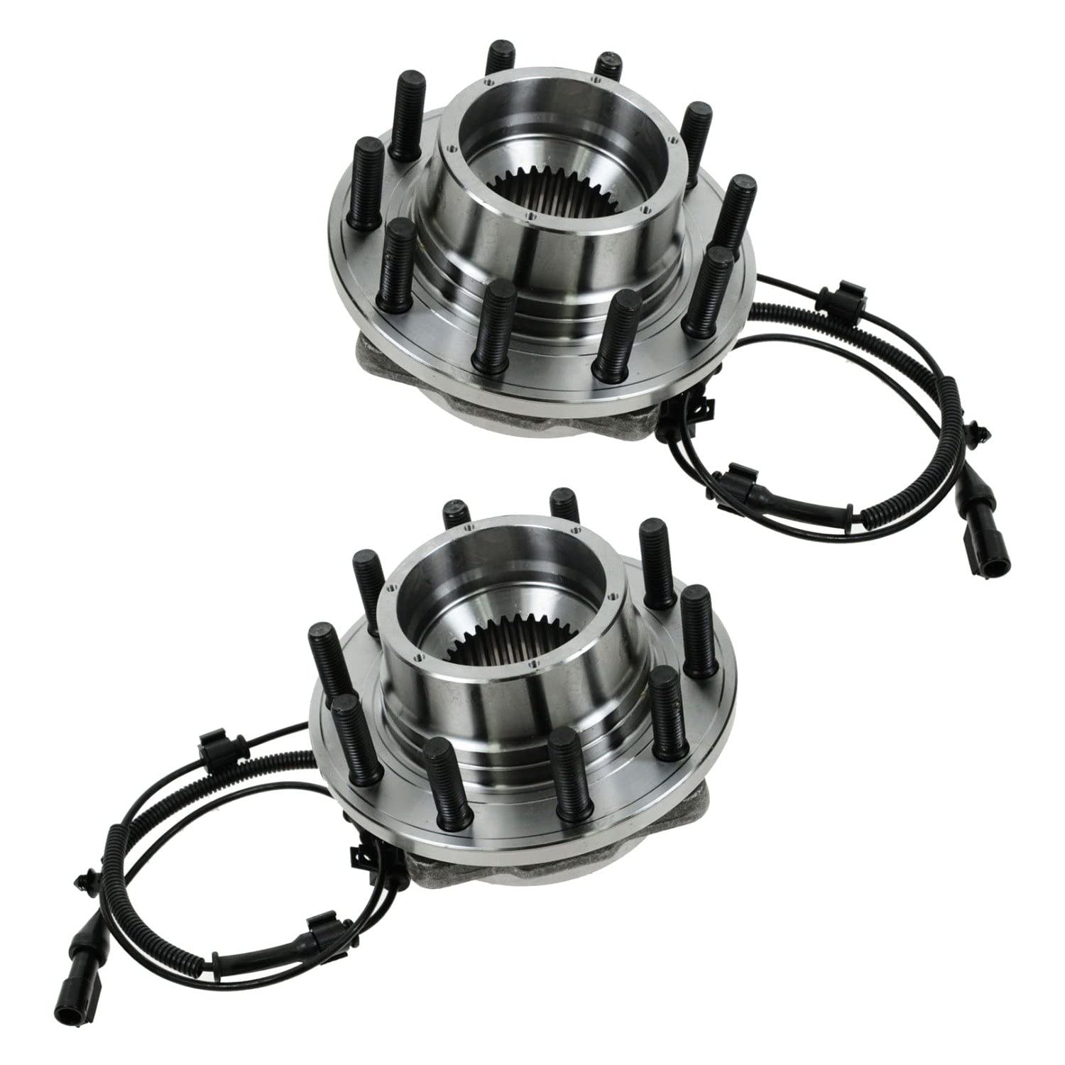 Trq Front Wheel Hub Bearings Assembly Set Compatible With 2005-2010 Ford F-450 Super Duty F-550 Super Duty