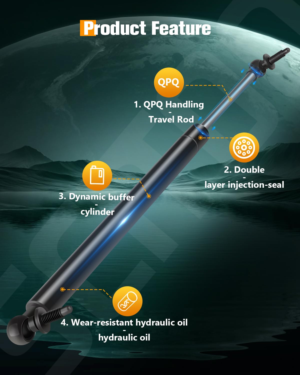 Scitoo 4699 2Pcs Lift Supports 18.43'' Fit For Jeep For Grand Cherokee 1999-2004 Shock Struts Liftgate