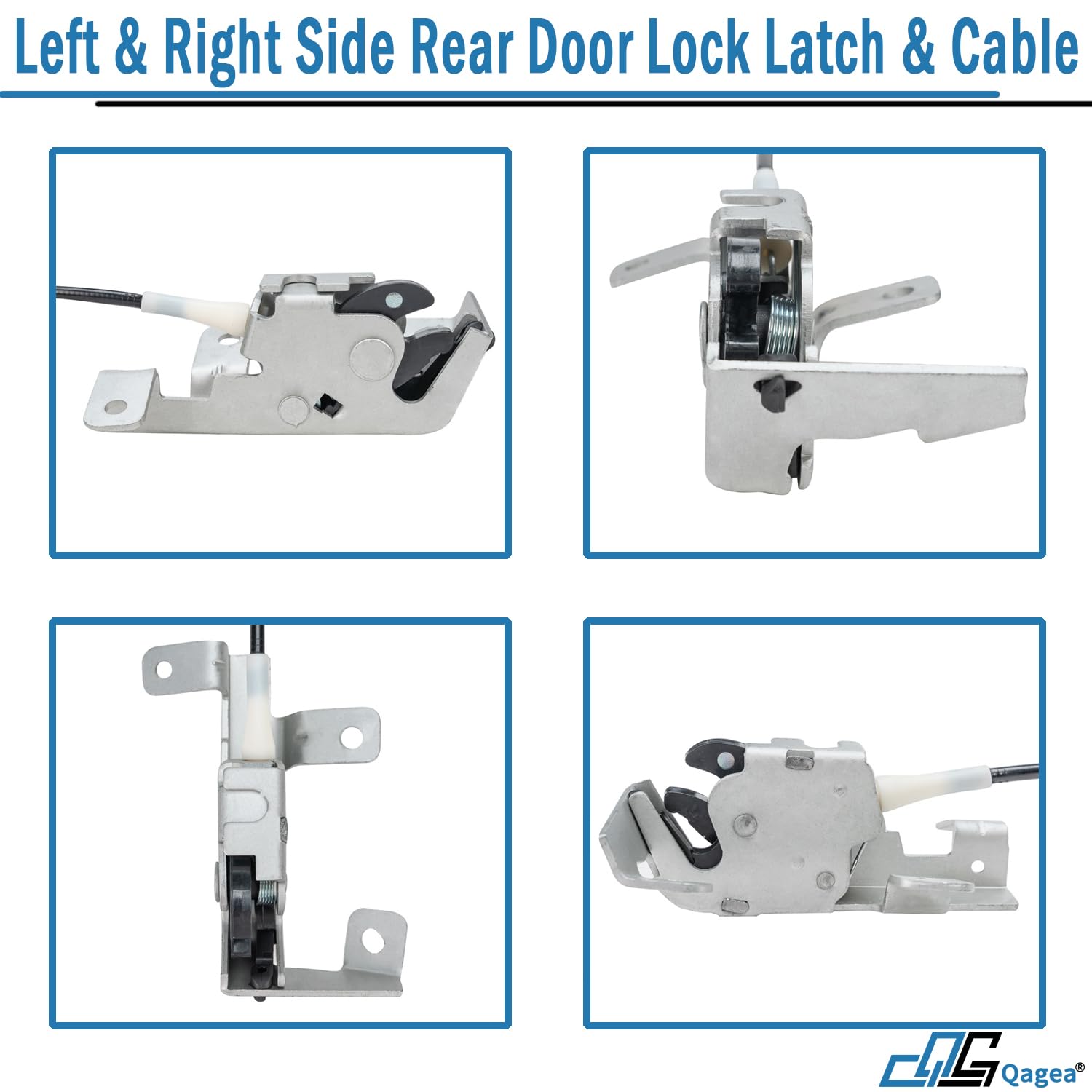 Rear Door Lock Latch & Cable - Left Driver & Right Passenger Side - Fit For 04-08 Ford F150 Extended Cab Pickup, Locking Latches