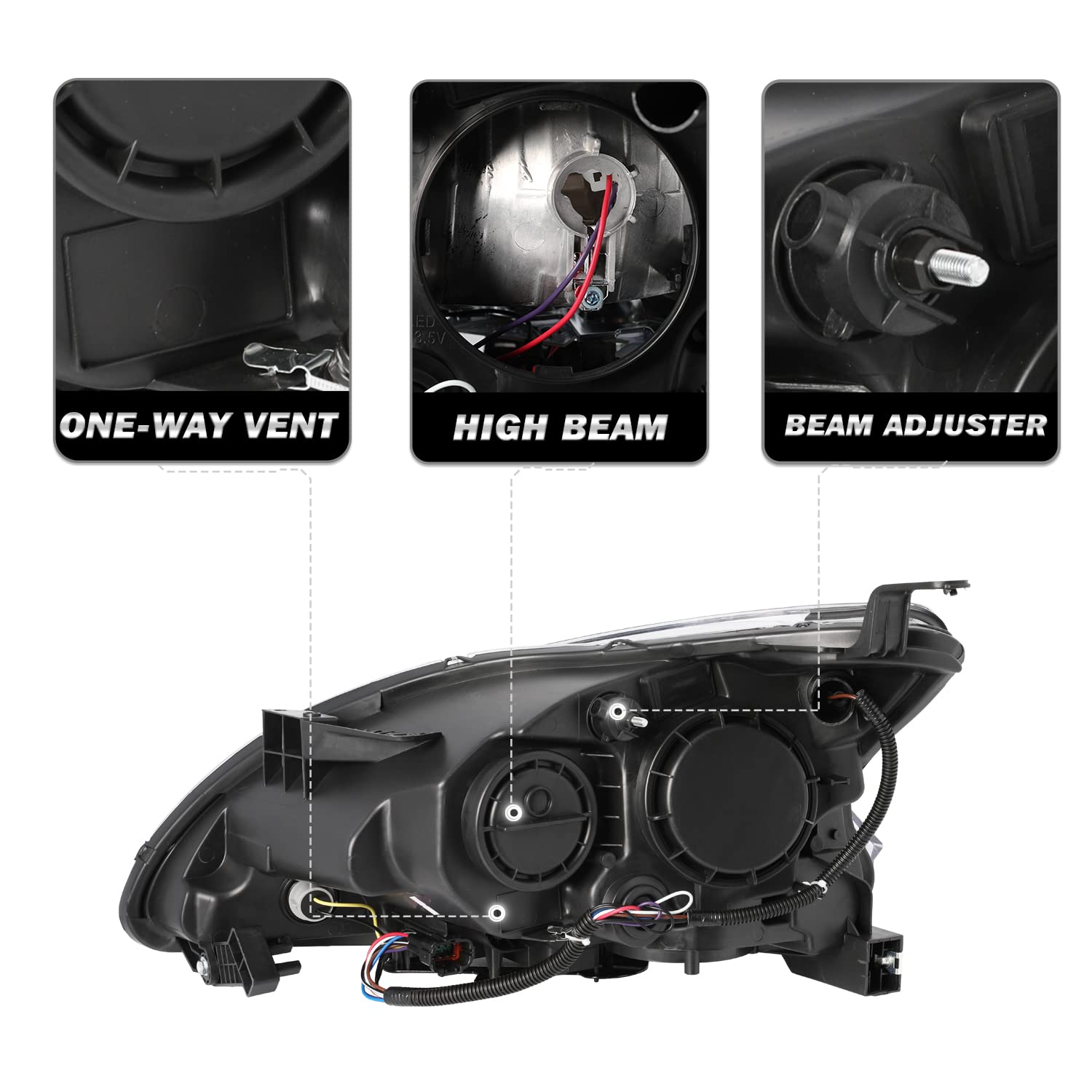 Sockir Headlight Assembly Fit For 2013-2015 Nissan Sentra Oem Style Headlamp Replacement Right Passenger Side