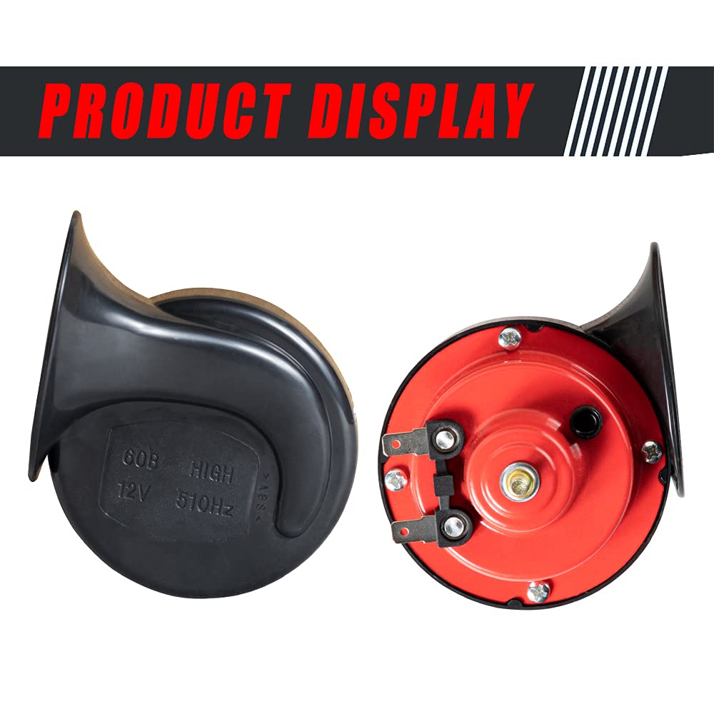 12V Universal Utv Horn Kit With Blue Rocker Switch Compatible With Polaris Ranger Rzr, Can Am Maverick, Kawasaki, Etc