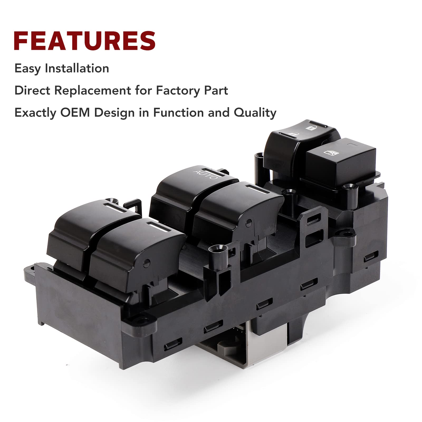 35750-Tb0-H01 Driver Side Master Power Window Switch Replacement For Honda Accord 2008 2009 2010 2011 2012, Replace# 35750-Tbd-H