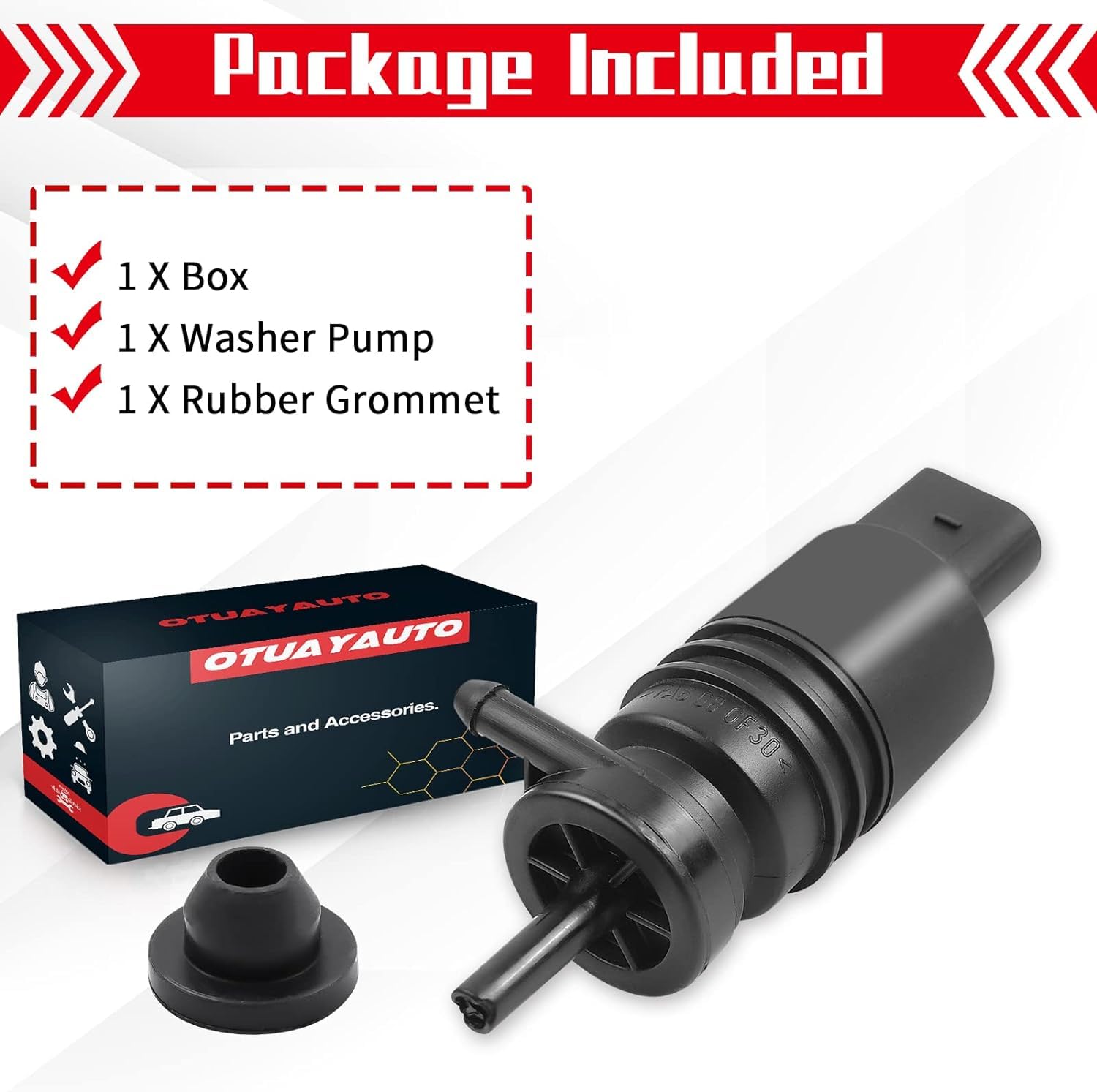 Otuayauto 2218690121 Windshield Washer Pump With Grommet For Mercedes Benz C230 C300 G500 E300 E350 Sl500 S500