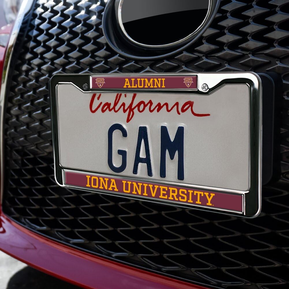 Iona College Alumni Full Size Standard License Plate Metal Frame