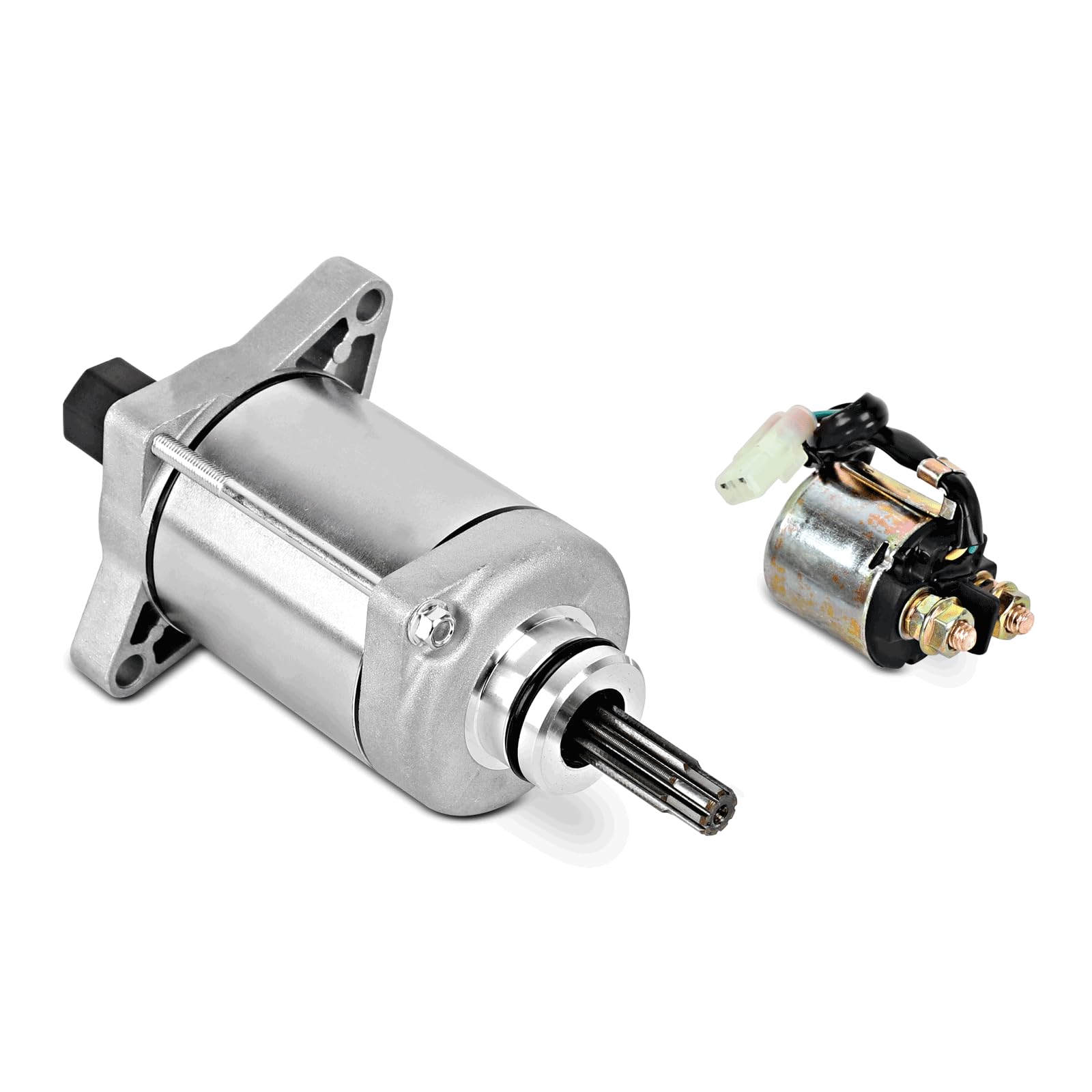 Evtok Starter Motor With Relay Compatible With Honda Rancher 420 Trx420, Foreman 500 Trx500, Pioneer 500 Sxs500M, Replace 31200-